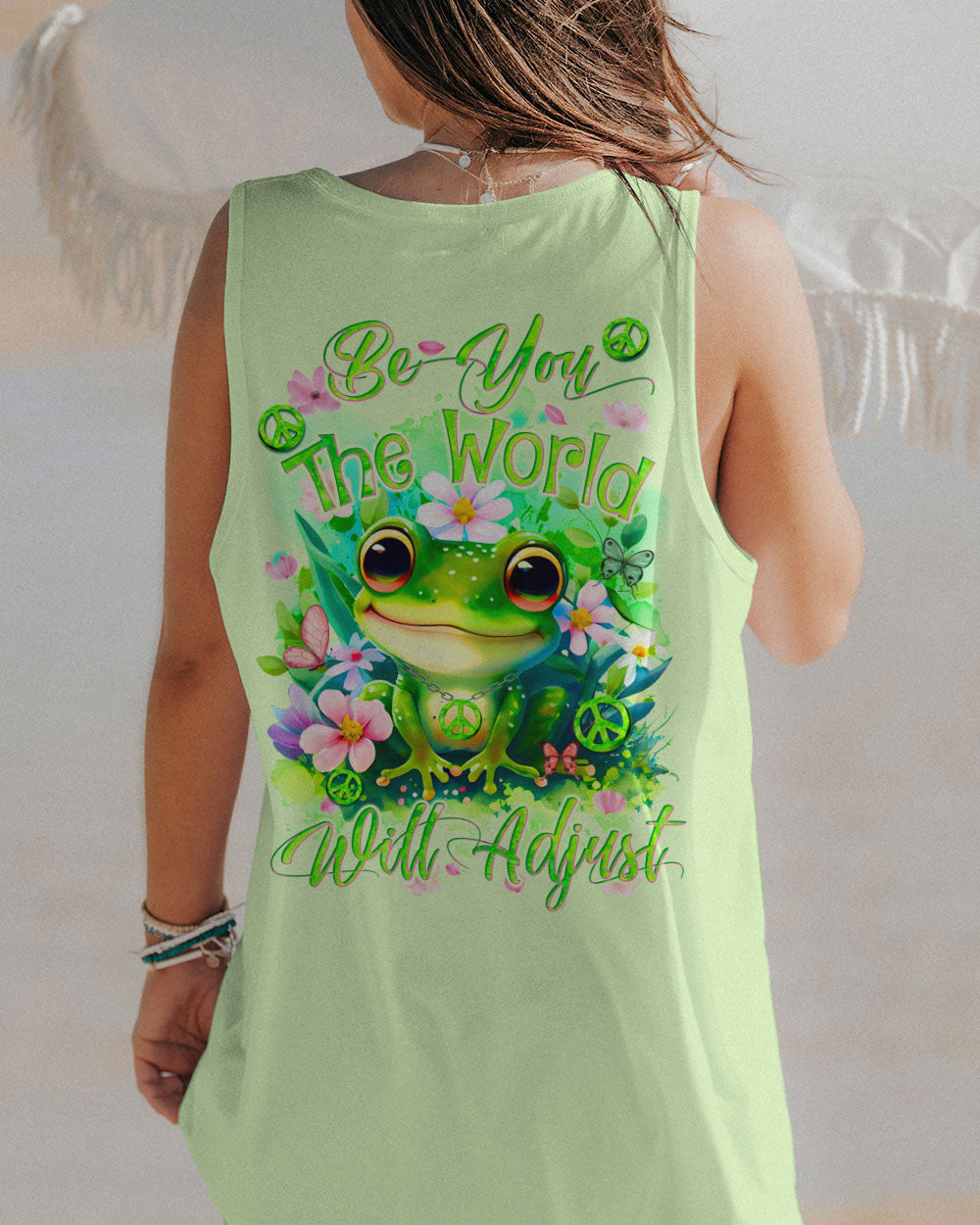 BE YOU THE WORLD WILL ADJUST FROG ALL OVER PRINT - TYQY2311235