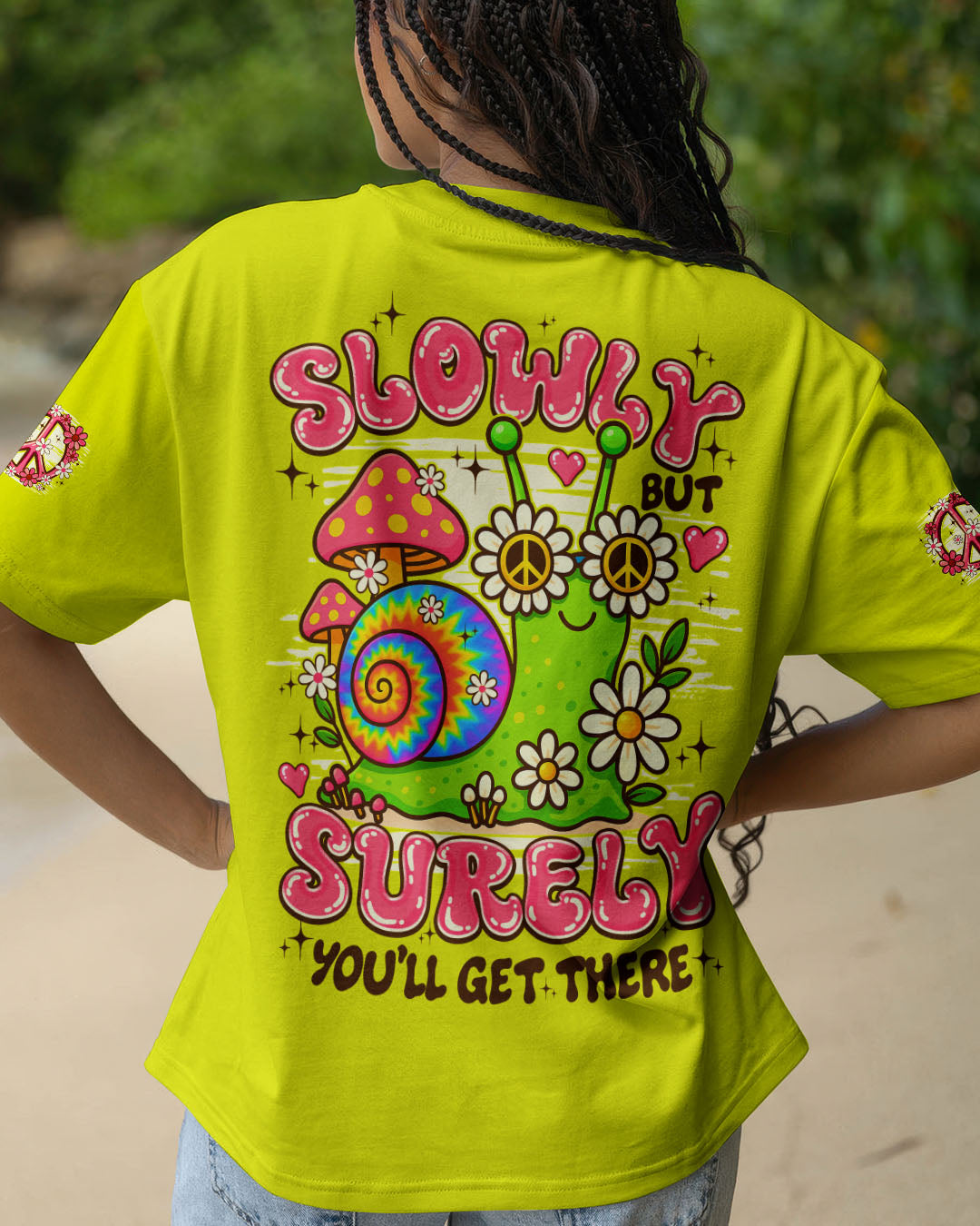 SLOWLY BUT SURELY HIPPIE SNAIL ALL OVER PRINT - TYQY2406253