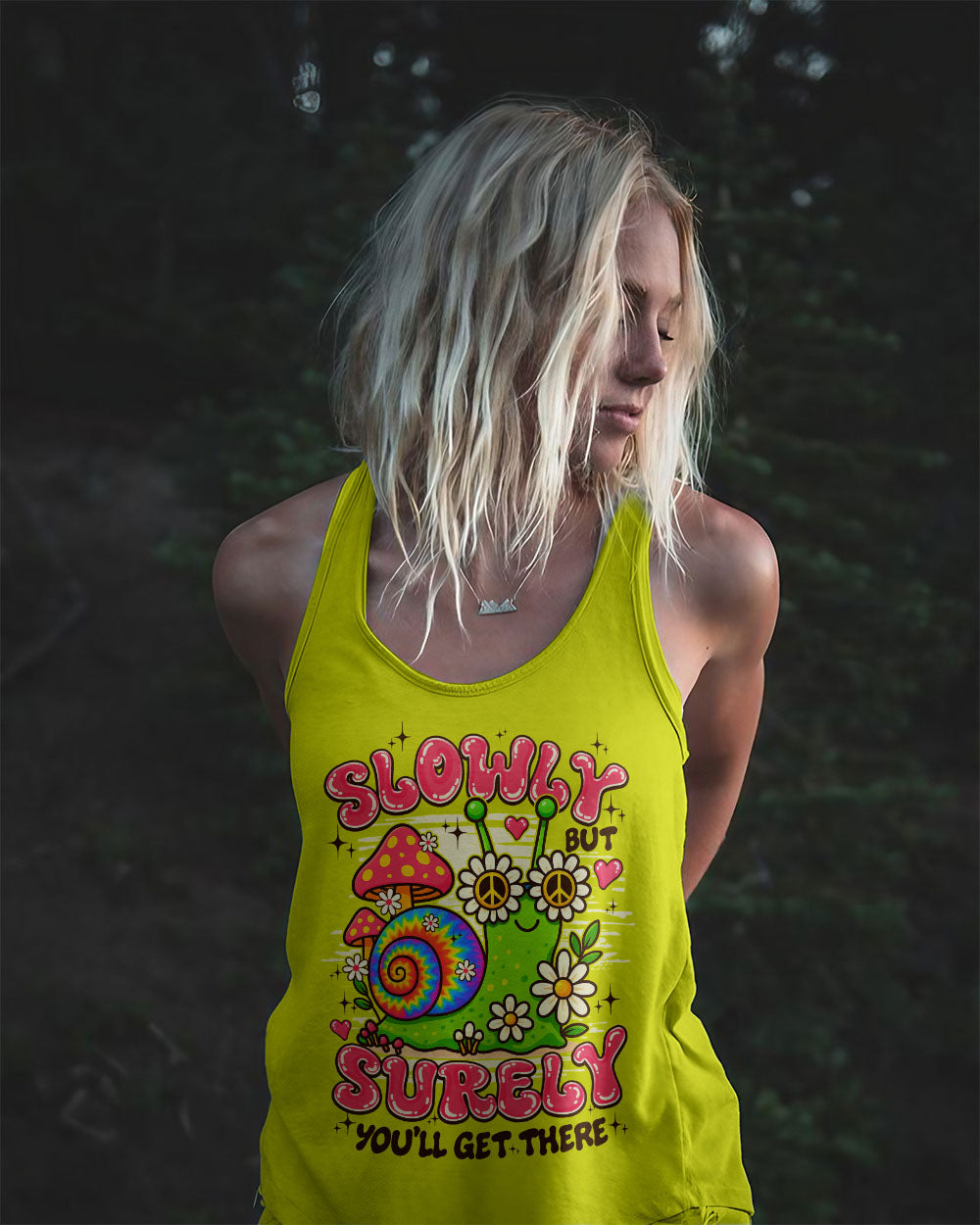 SLOWLY BUT SURELY HIPPIE SNAIL ALL OVER PRINT - TYQY2406253