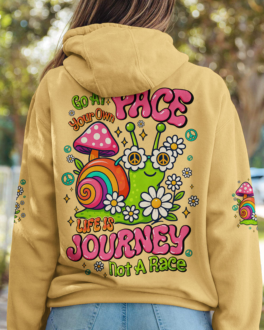 GO AT YOUR OWN PACE SNAIL HIPPIE ALL OVER PRINT - TYQY2406254