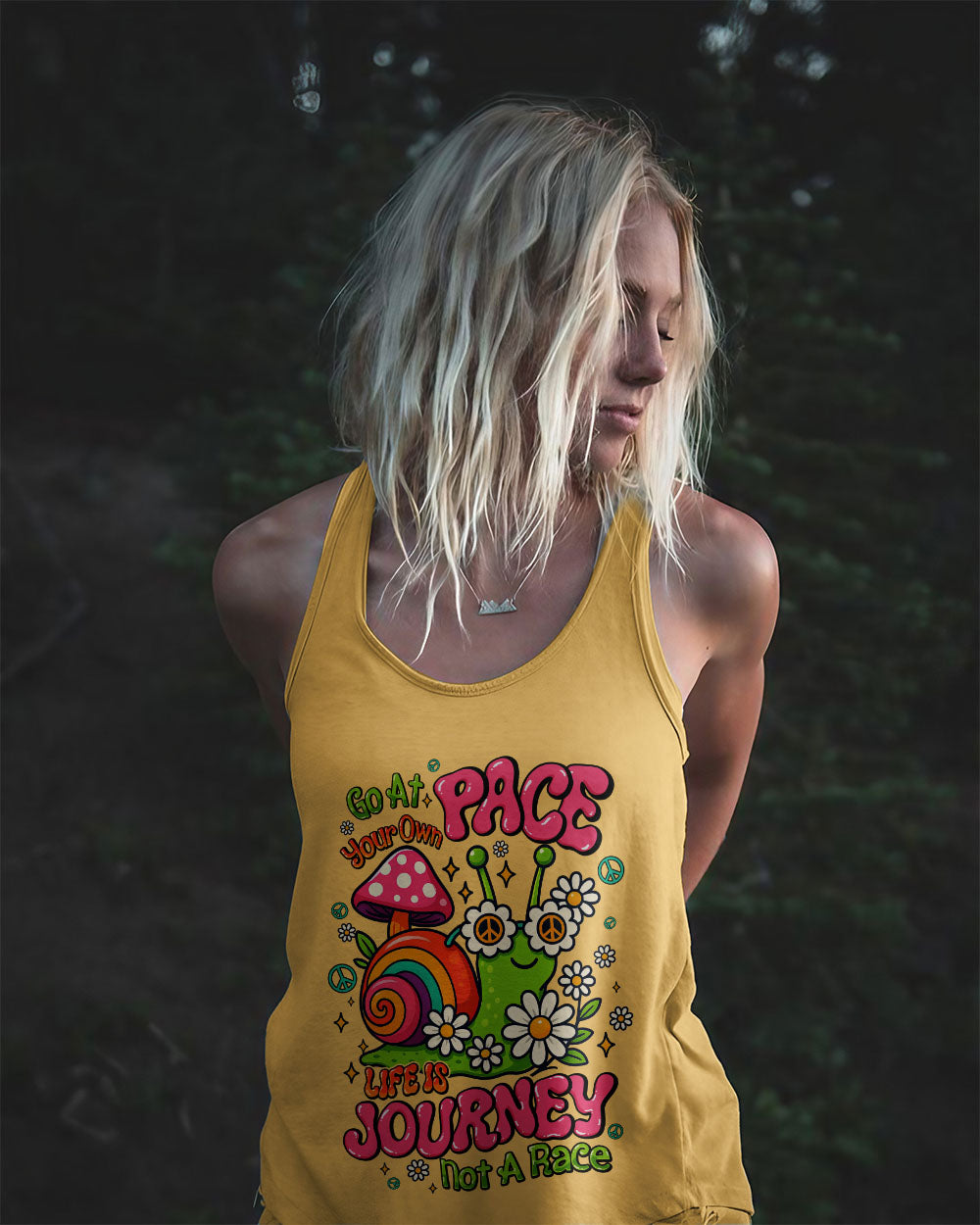 GO AT YOUR OWN PACE SNAIL HIPPIE ALL OVER PRINT - TYQY2406254