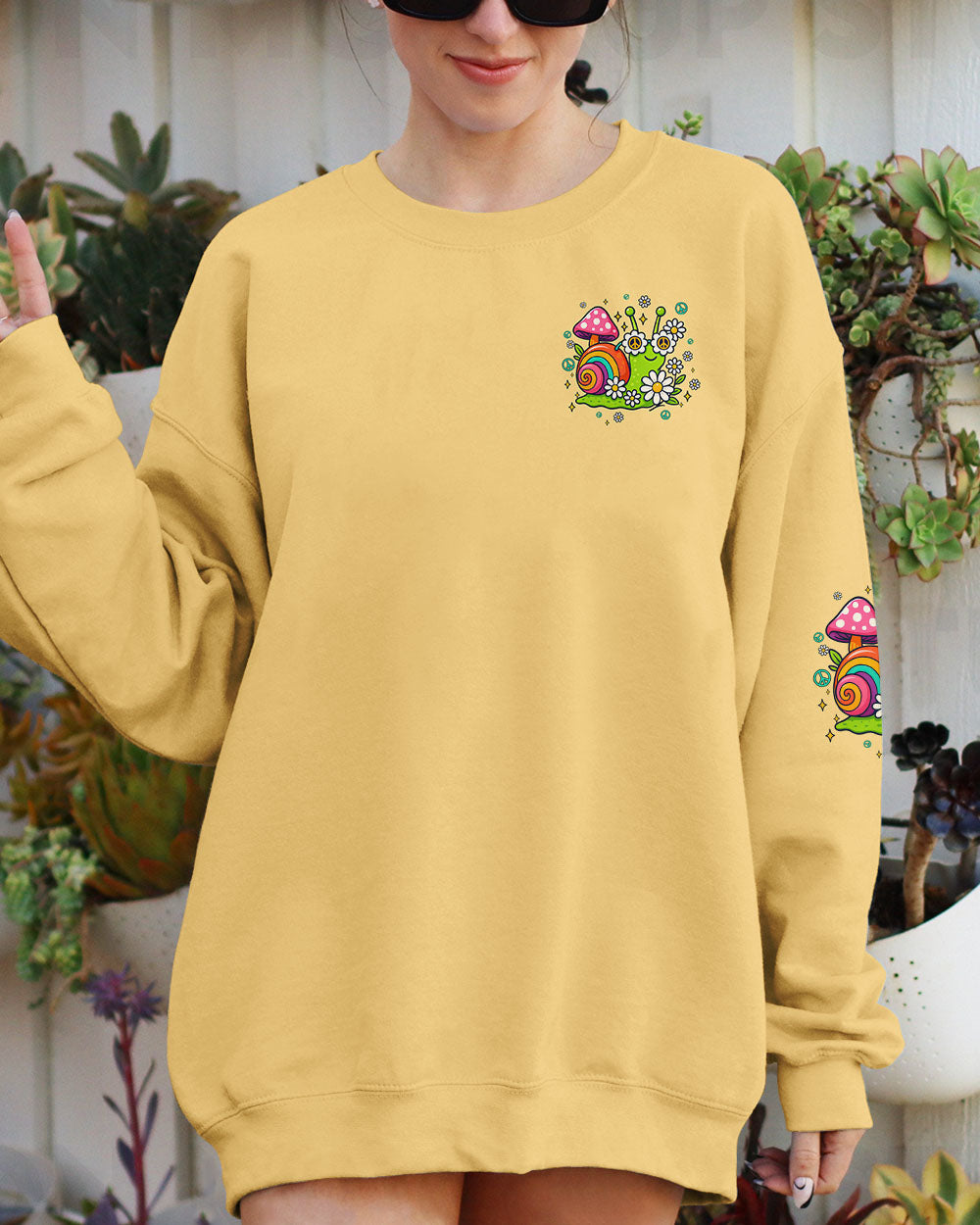 GO AT YOUR OWN PACE SNAIL HIPPIE ALL OVER PRINT - TYQY2406254