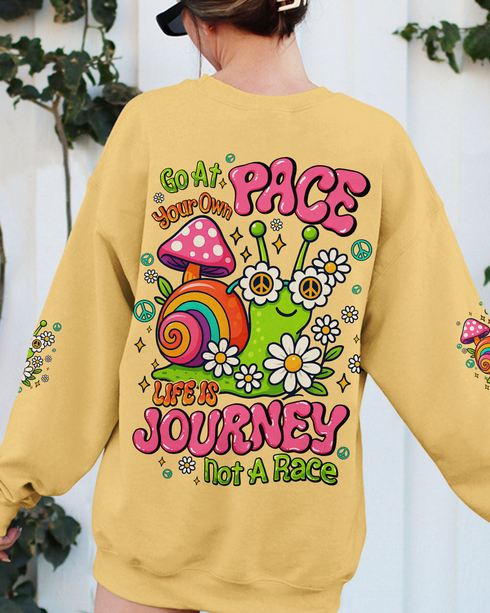 GO AT YOUR OWN PACE SNAIL HIPPIE ALL OVER PRINT - TYQY2406254