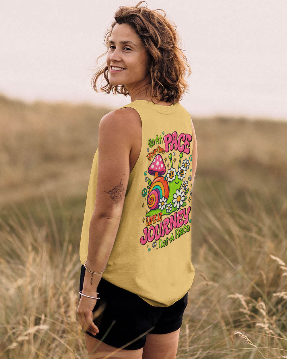 GO AT YOUR OWN PACE SNAIL HIPPIE ALL OVER PRINT - TYQY2406254