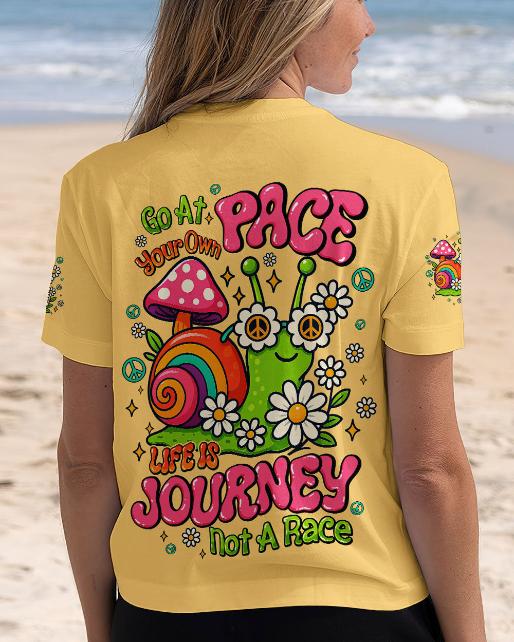 GO AT YOUR OWN PACE SNAIL HIPPIE ALL OVER PRINT - TYQY2406254