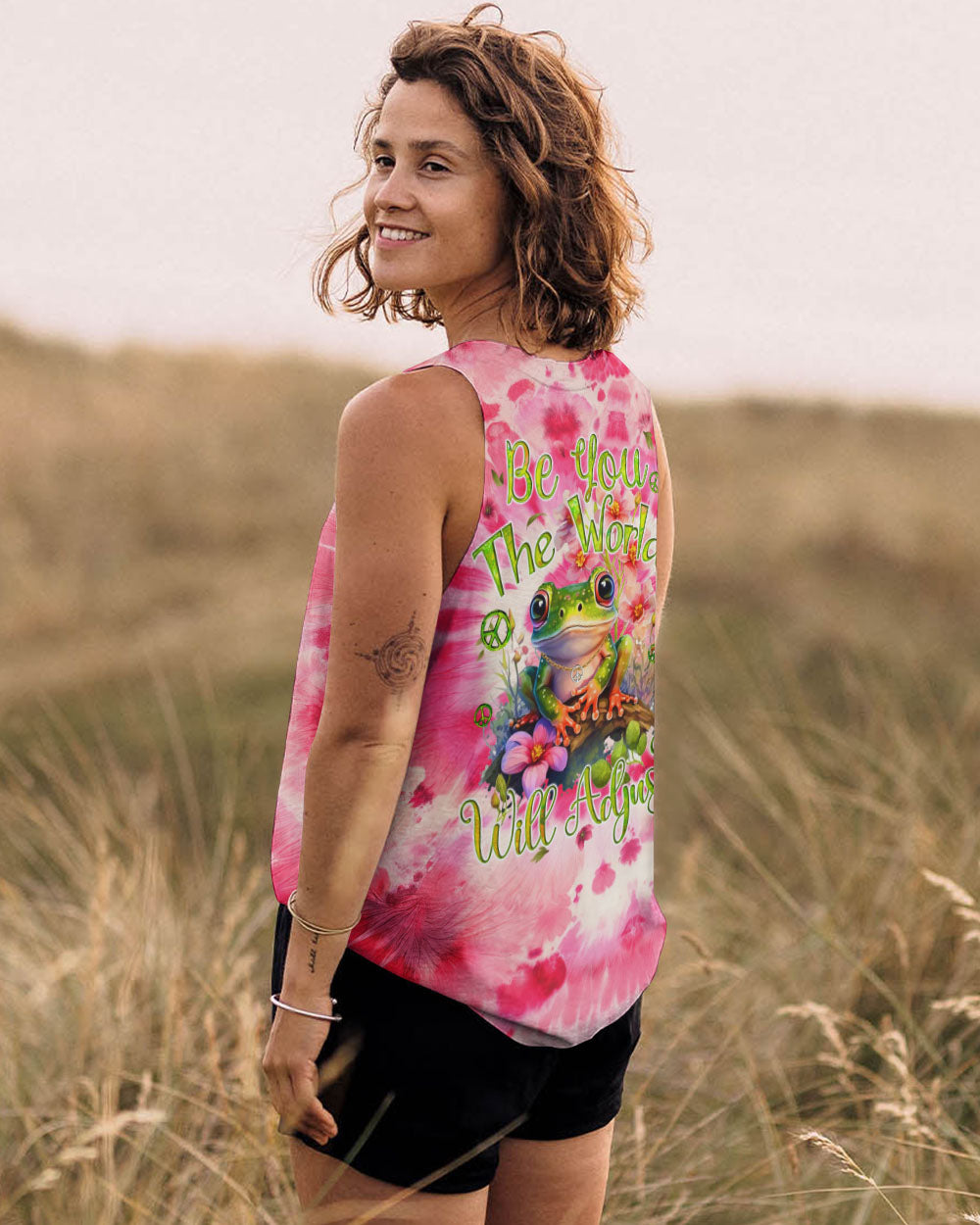 BE YOU THE WORLD WILL ADJUST TIE DYE ALL OVER PRINT - TYQY2501242