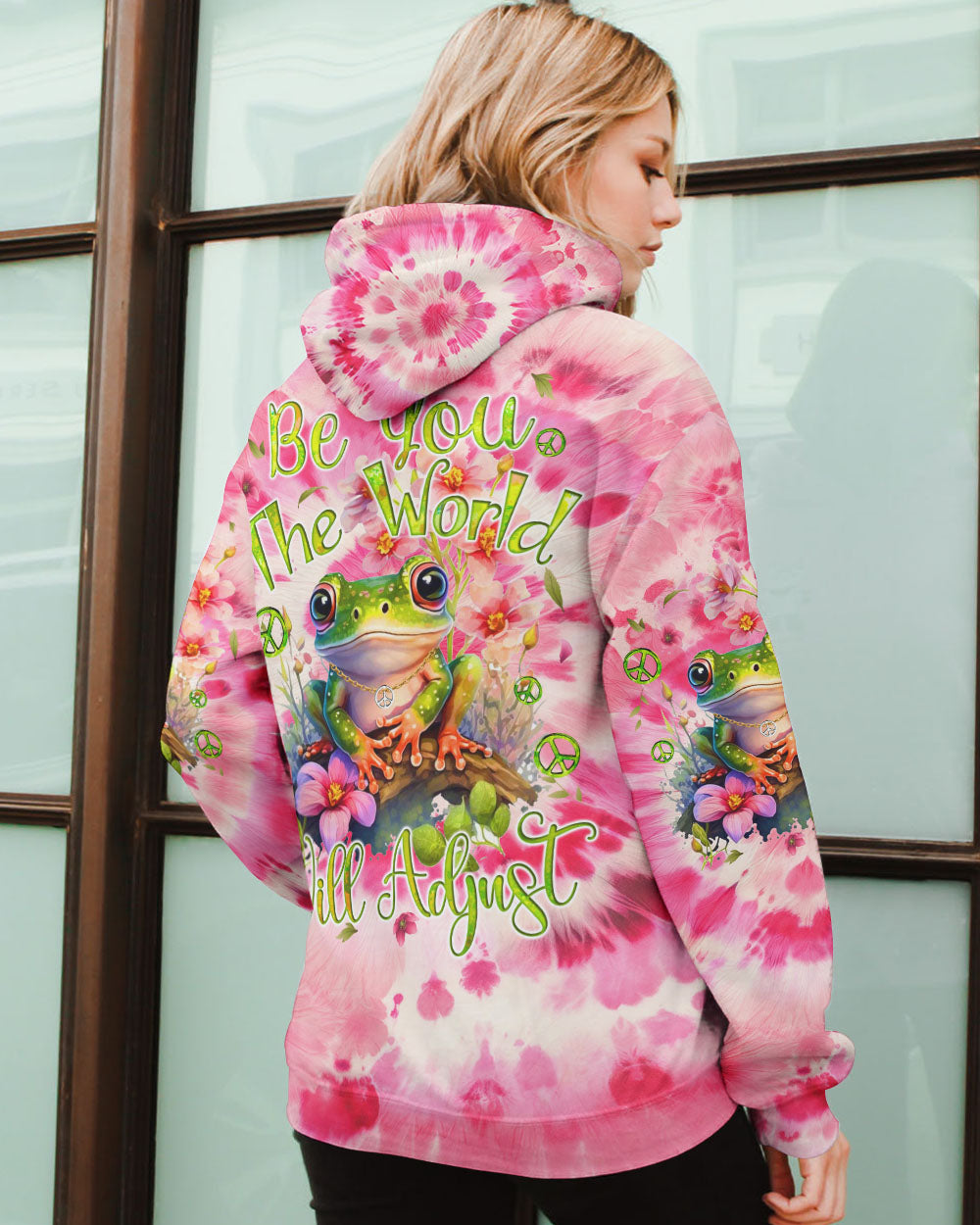 BE YOU THE WORLD WILL ADJUST TIE DYE ALL OVER PRINT - TYQY2501242