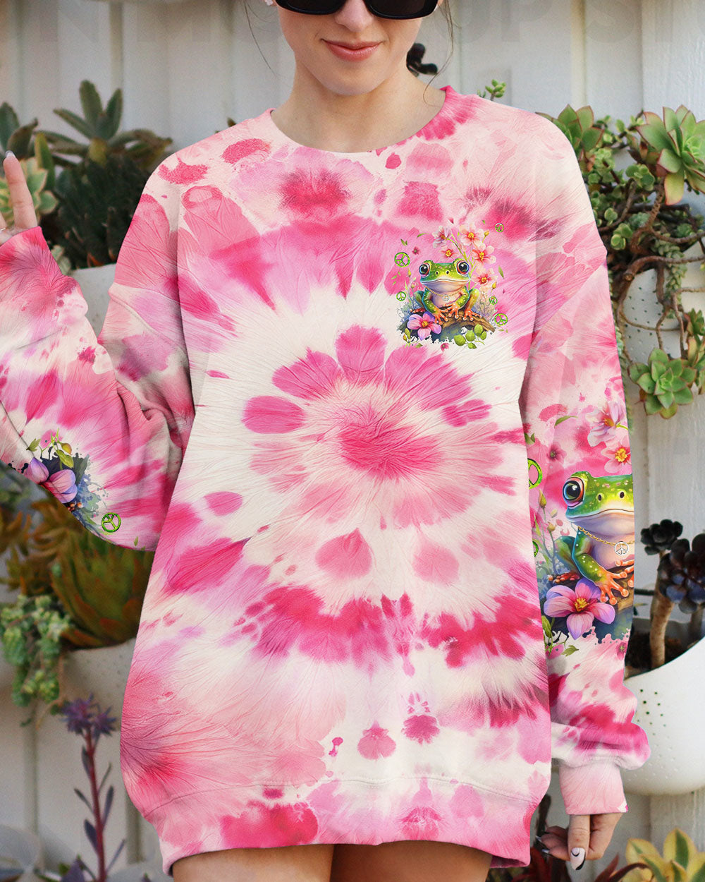 BE YOU THE WORLD WILL ADJUST TIE DYE ALL OVER PRINT - TYQY2501242
