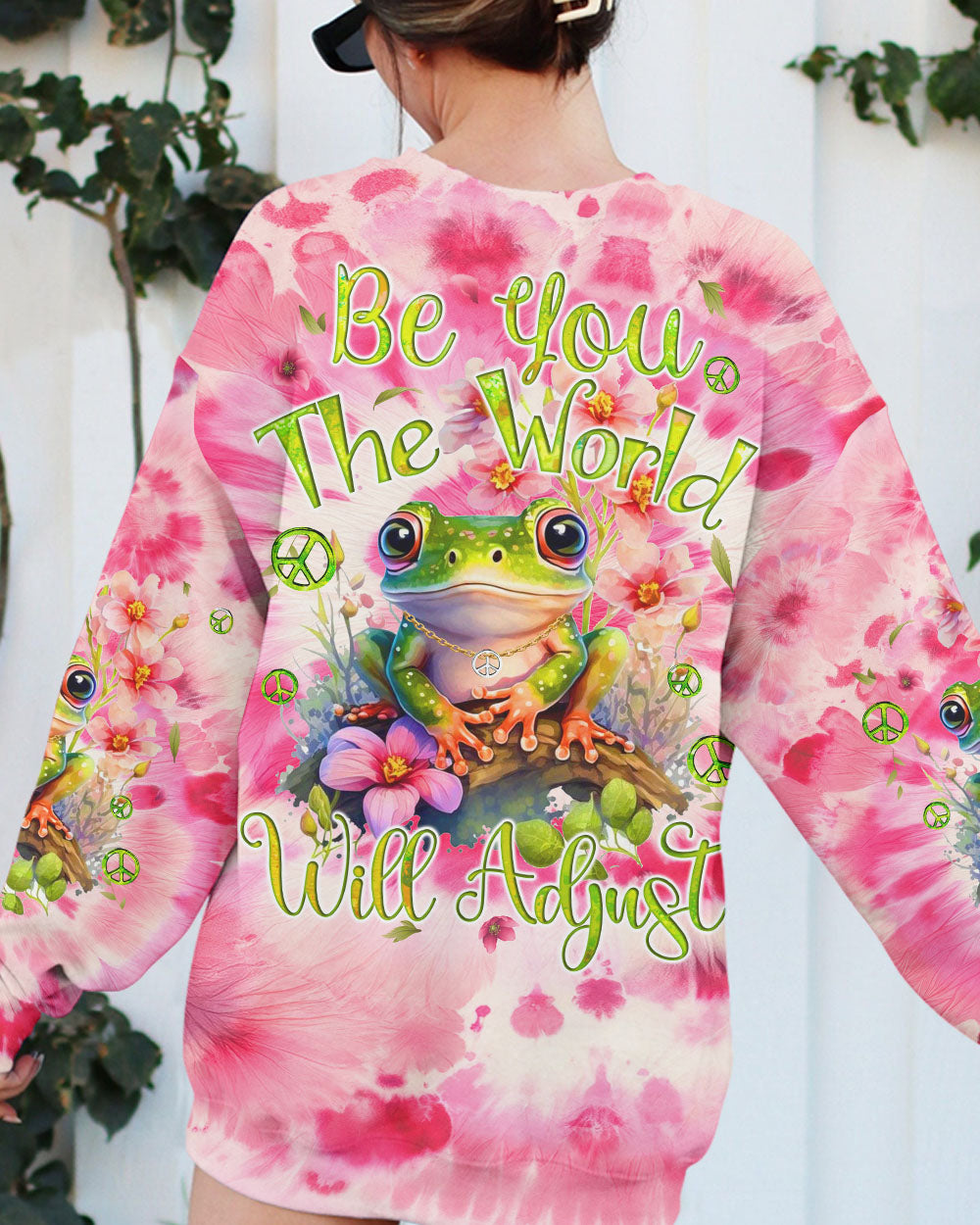 BE YOU THE WORLD WILL ADJUST TIE DYE ALL OVER PRINT - TYQY2501242