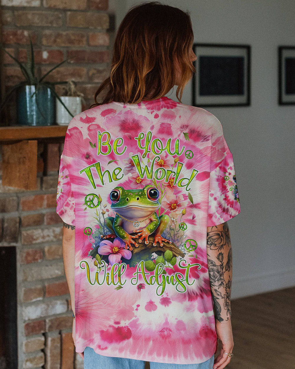 BE YOU THE WORLD WILL ADJUST TIE DYE ALL OVER PRINT - TYQY2501242