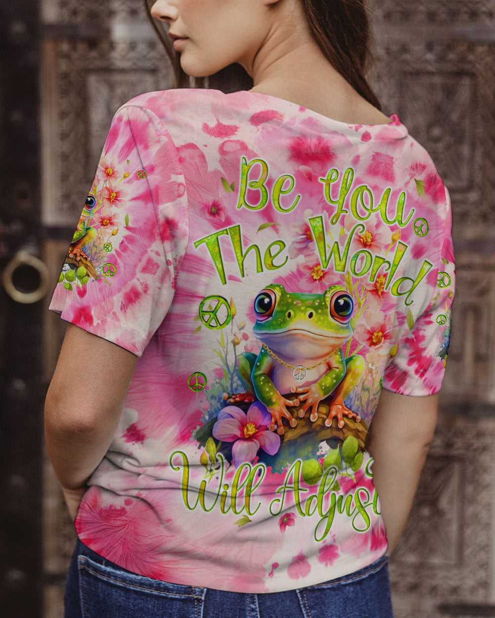 BE YOU THE WORLD WILL ADJUST TIE DYE ALL OVER PRINT - TYQY2501242