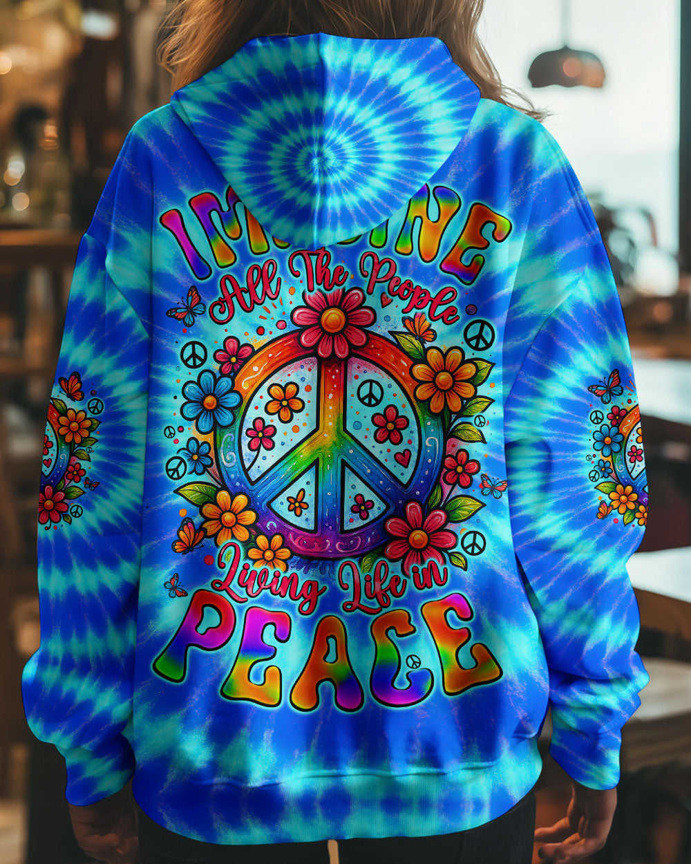 IMAGINE ALL THE PEOPLE LIVING LIFE IN PEACE TIE DYE ALL OVER PRINT - TYQY2504253