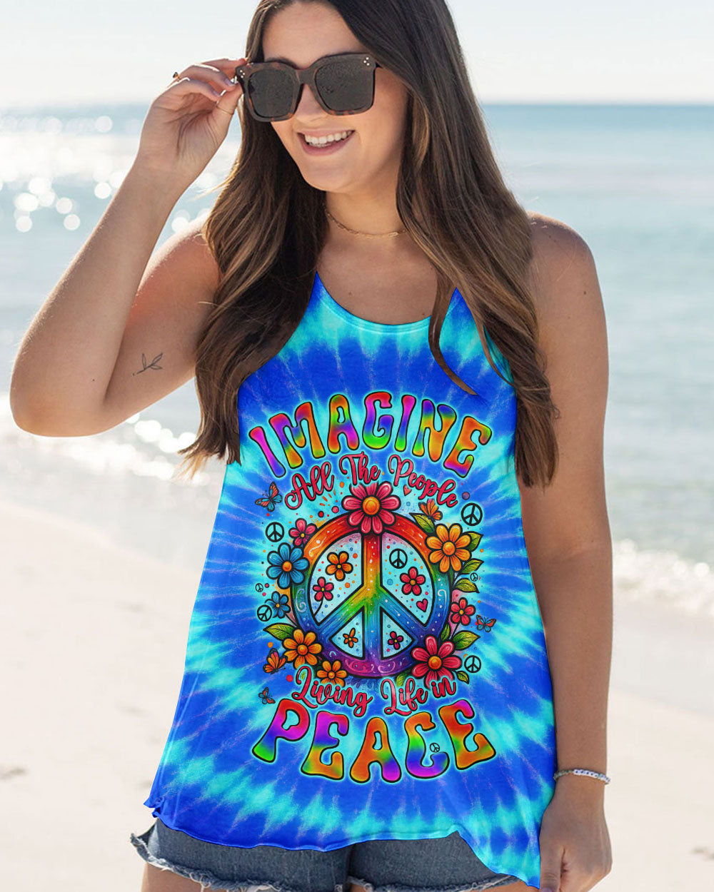 IMAGINE ALL THE PEOPLE LIVING LIFE IN PEACE TIE DYE ALL OVER PRINT - TYQY2504253