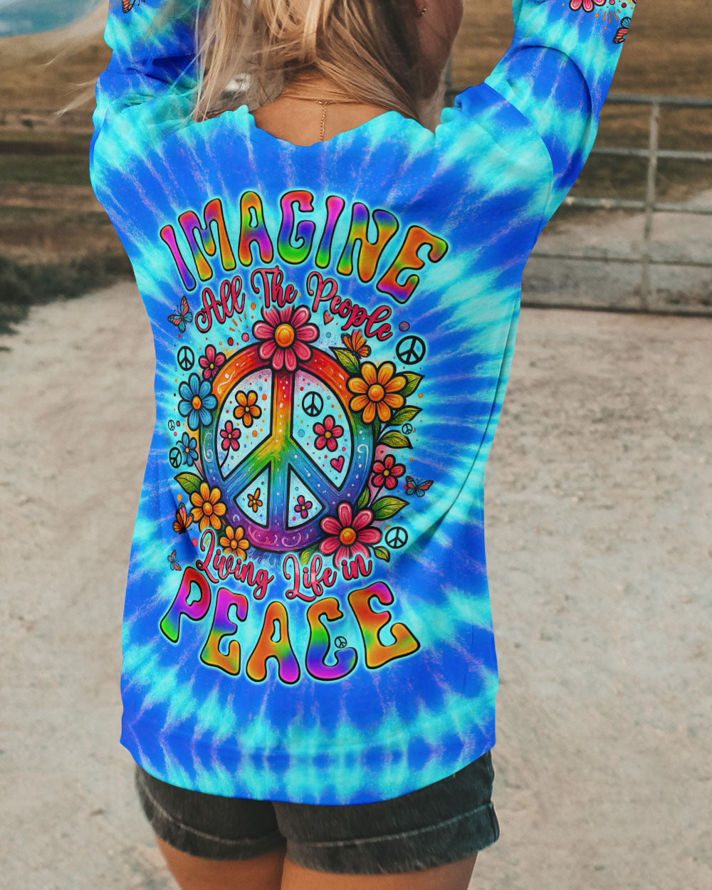 IMAGINE ALL THE PEOPLE LIVING LIFE IN PEACE TIE DYE ALL OVER PRINT - TYQY2504253