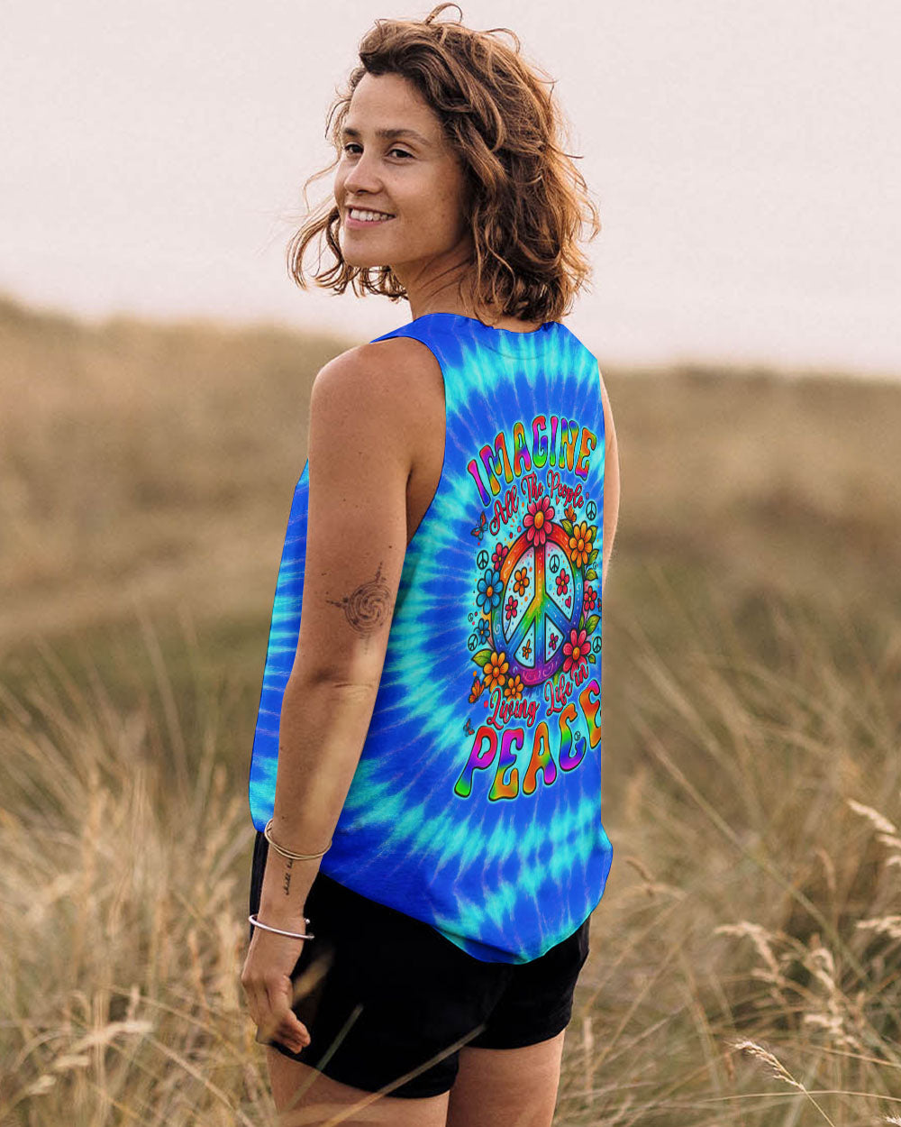 IMAGINE ALL THE PEOPLE LIVING LIFE IN PEACE TIE DYE ALL OVER PRINT - TYQY2504253