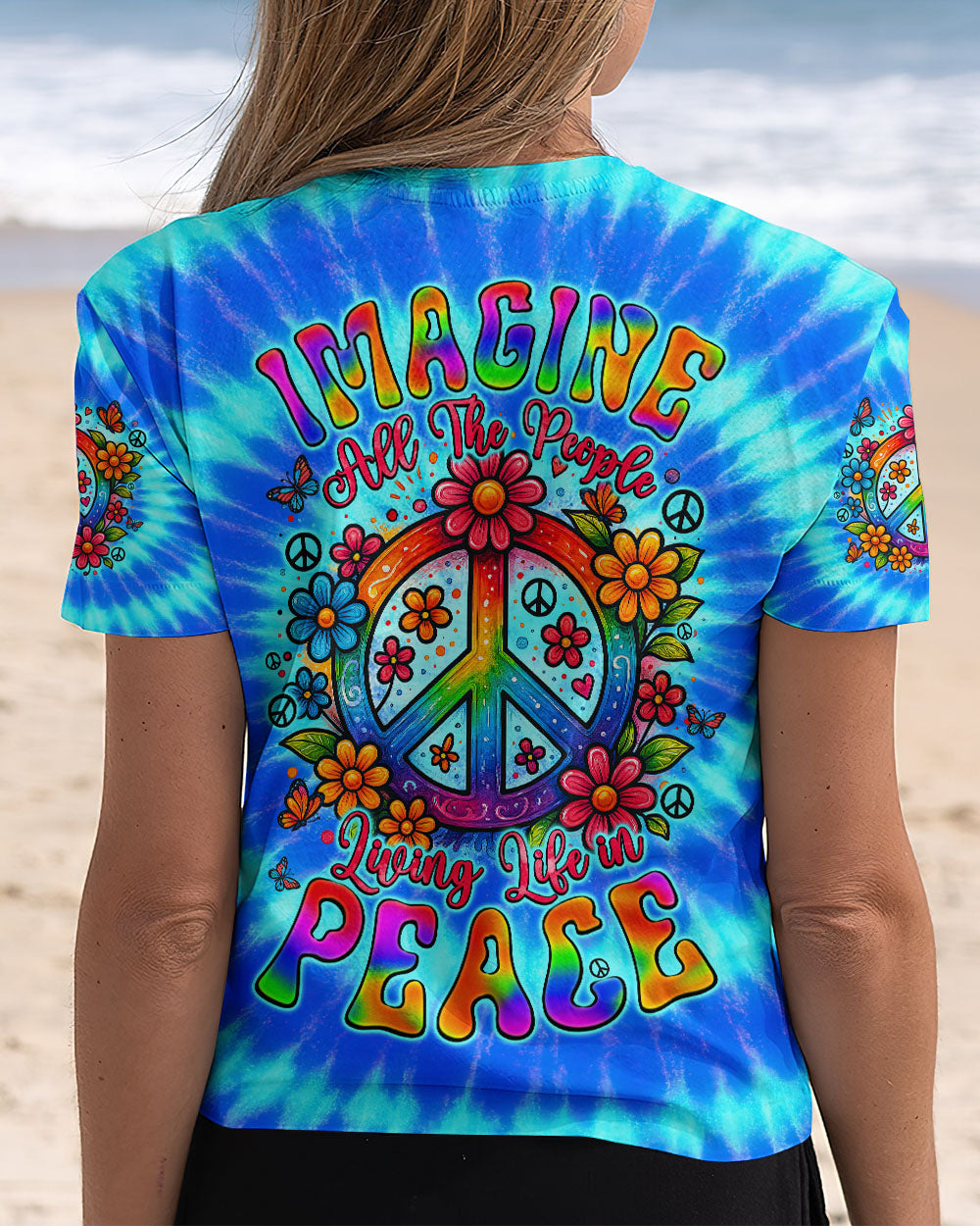 IMAGINE ALL THE PEOPLE LIVING LIFE IN PEACE TIE DYE ALL OVER PRINT - TYQY2504253
