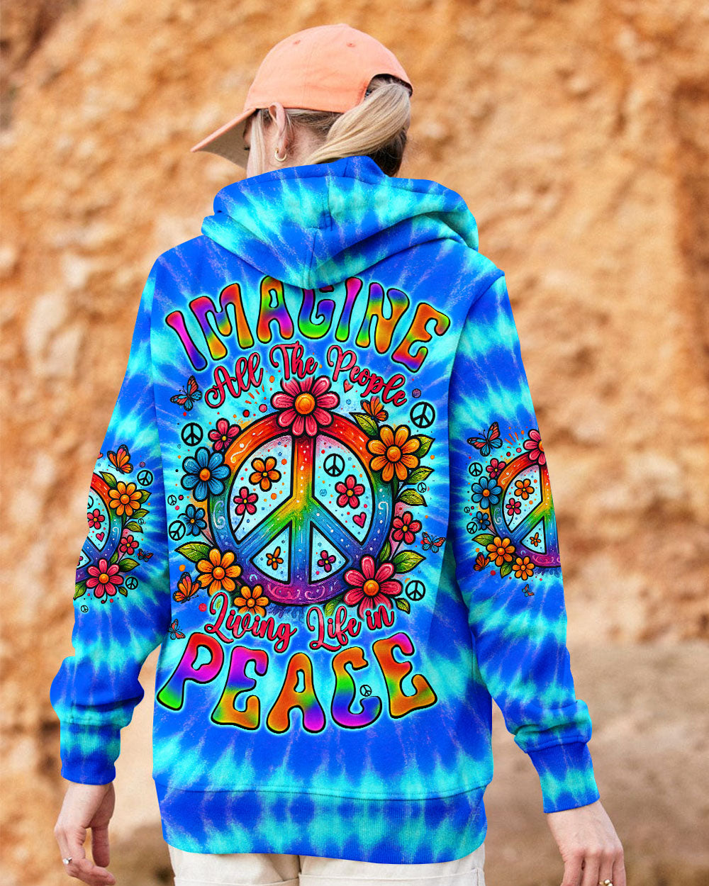 IMAGINE ALL THE PEOPLE LIVING LIFE IN PEACE TIE DYE ALL OVER PRINT - TYQY2504253