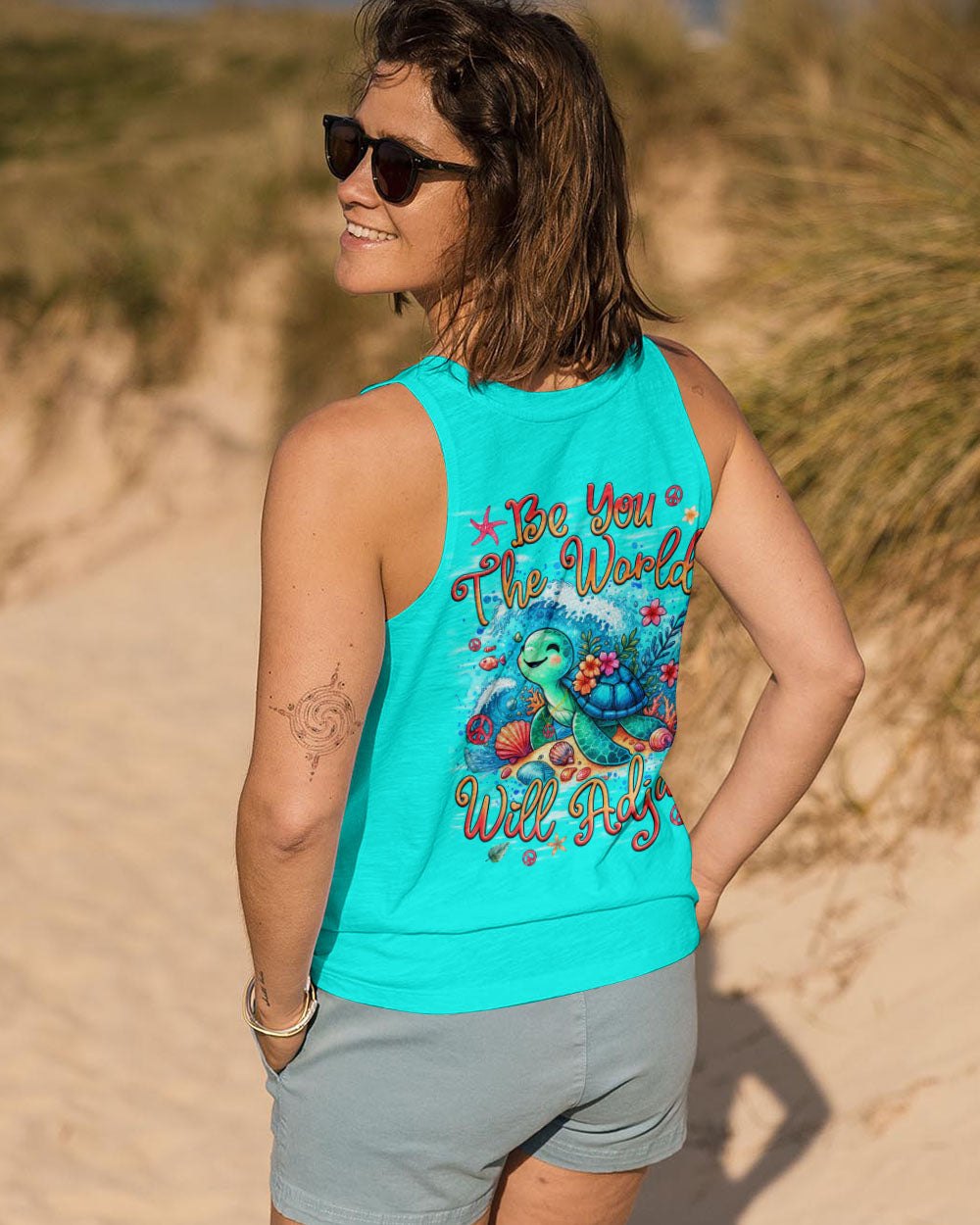 BE YOU THE WORLD WILL ADJUST TURTLE ALL OVER PRINT - TYQY2505245