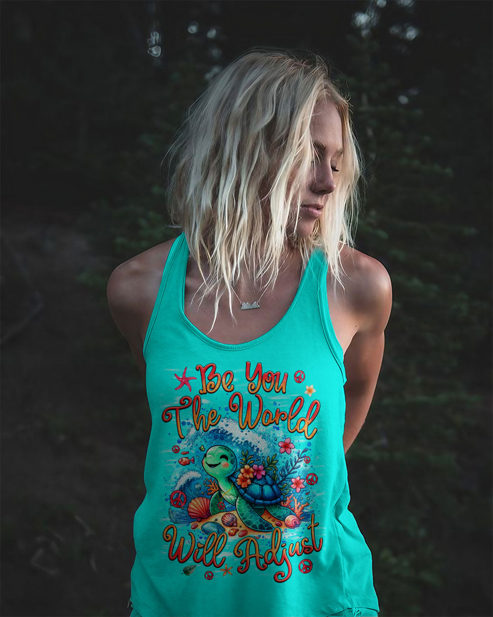 BE YOU THE WORLD WILL ADJUST TURTLE ALL OVER PRINT - TYQY2505245
