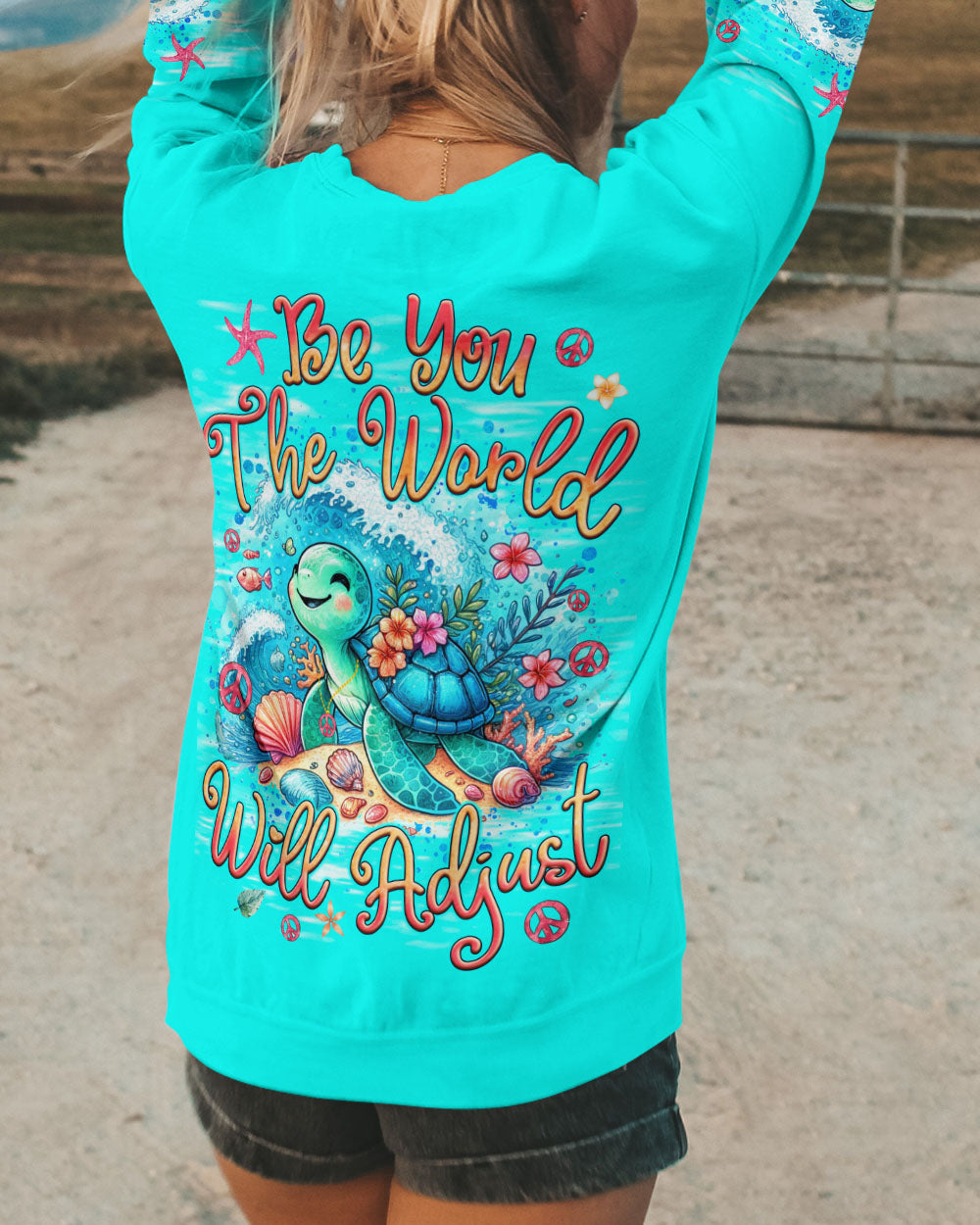 BE YOU THE WORLD WILL ADJUST TURTLE ALL OVER PRINT - TYQY2505245