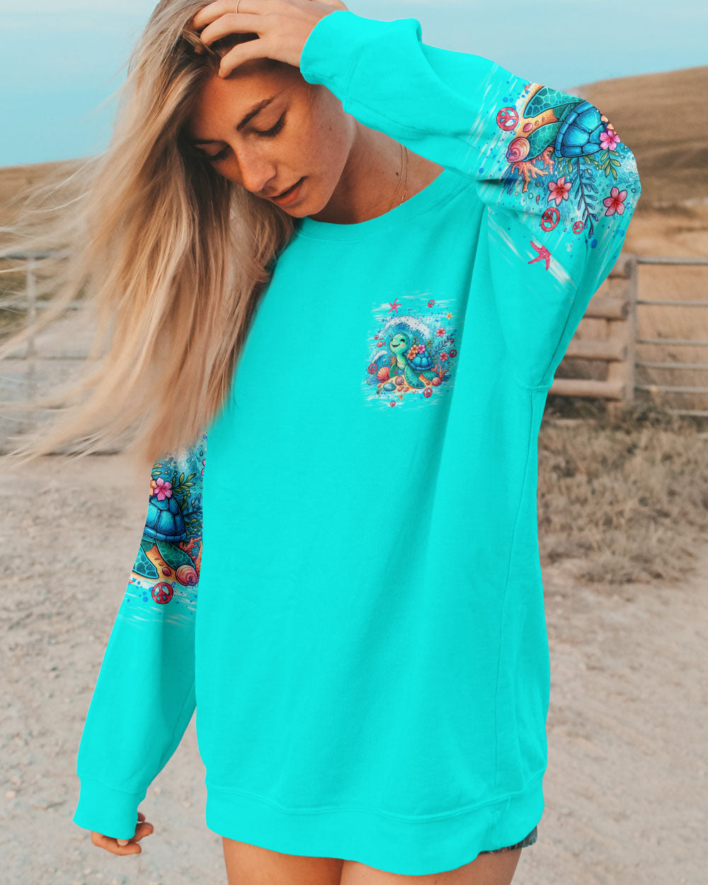 BE YOU THE WORLD WILL ADJUST TURTLE ALL OVER PRINT - TYQY2505245