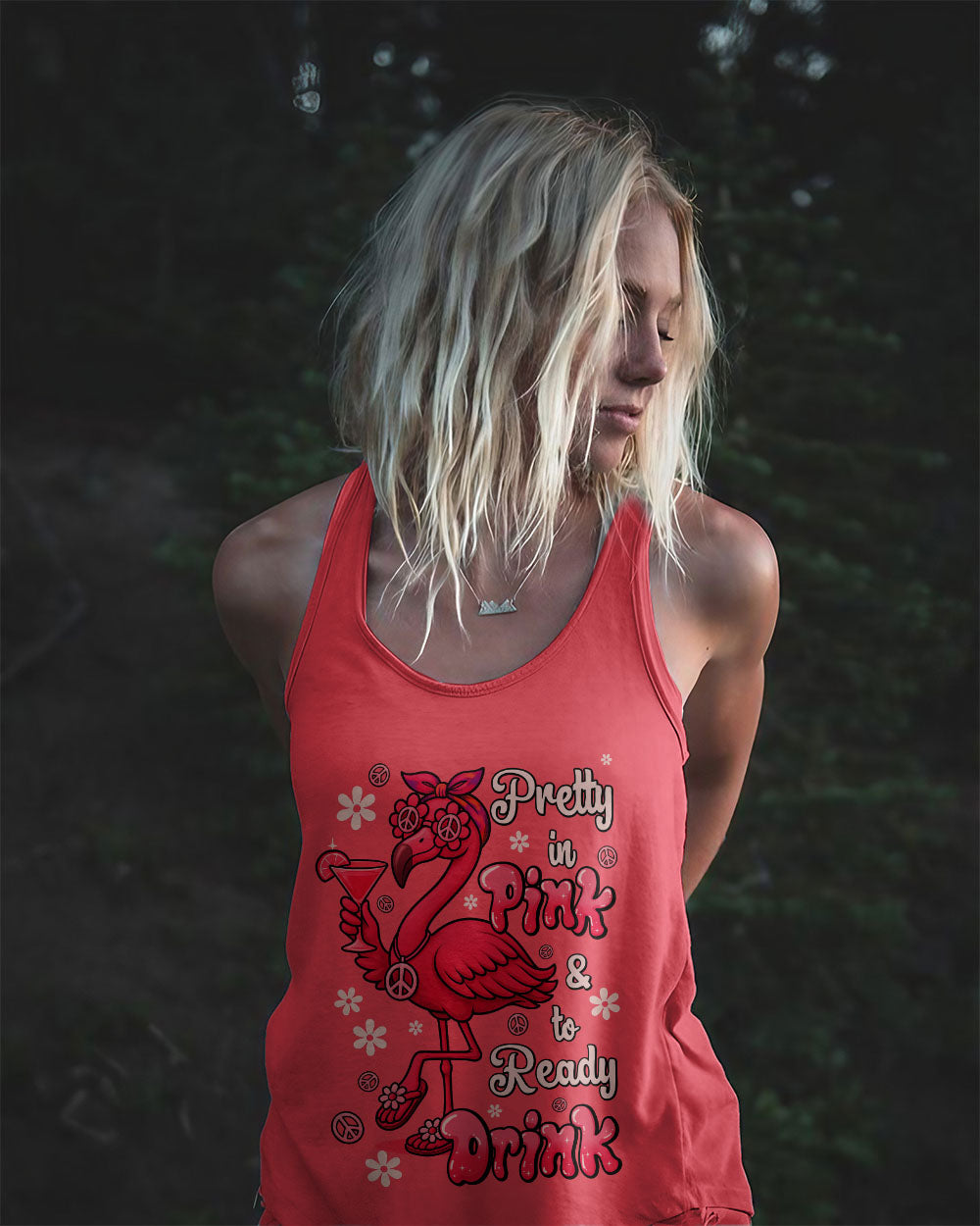 PRETTY IN PINK FLAMINGO HIPPIE ALL OVER PRINT - TYQY2506252