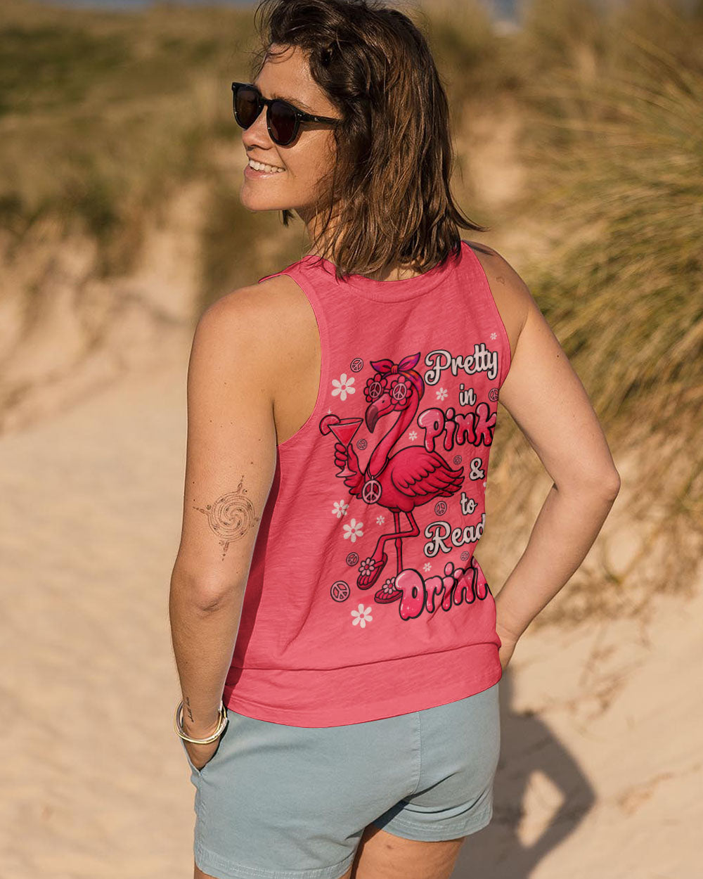 PRETTY IN PINK FLAMINGO HIPPIE ALL OVER PRINT - TYQY2506252