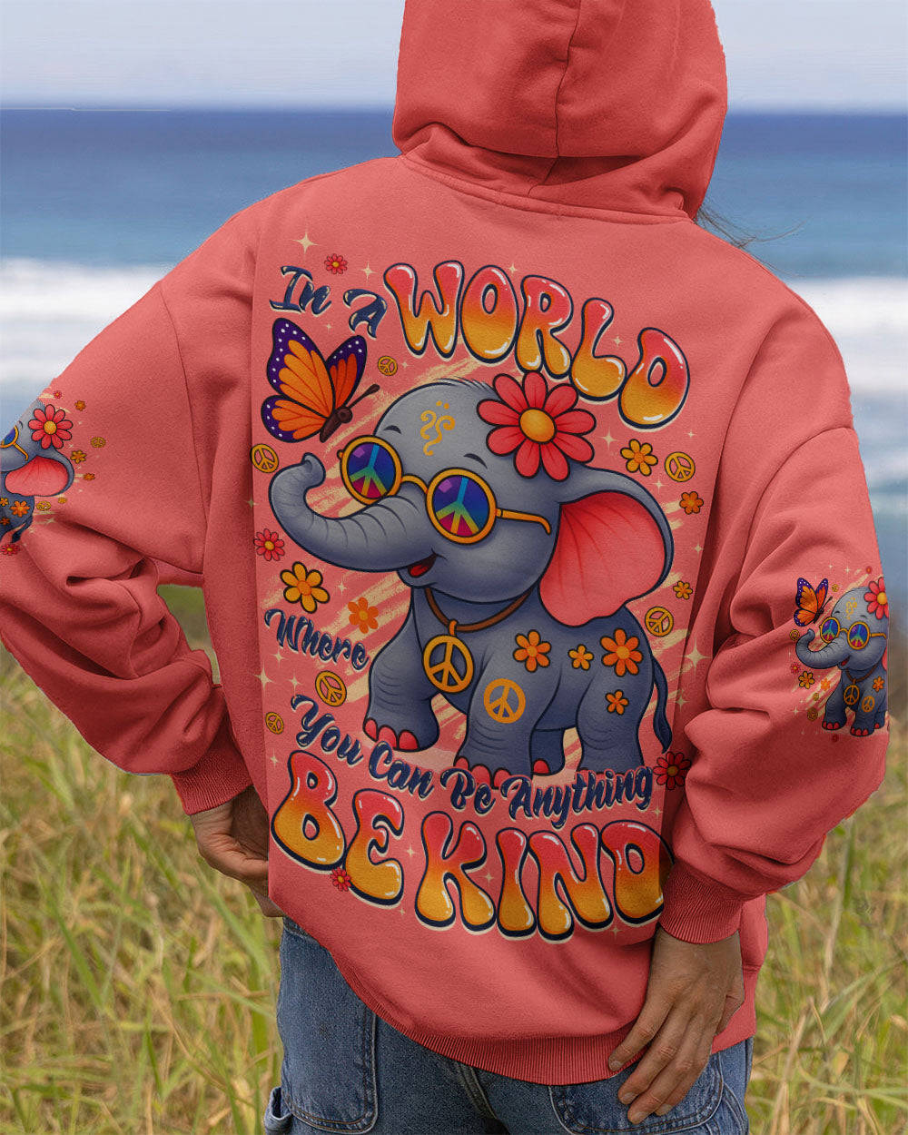 IN A WORLD WHERE YOU CAN BE ANYTHING BE KIND ELEPHANT ALL OVER PRINT - TYQY2507253
