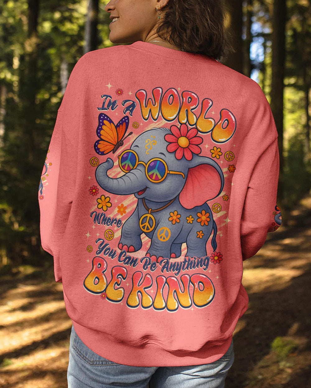 IN A WORLD WHERE YOU CAN BE ANYTHING BE KIND ELEPHANT ALL OVER PRINT - TYQY2507253
