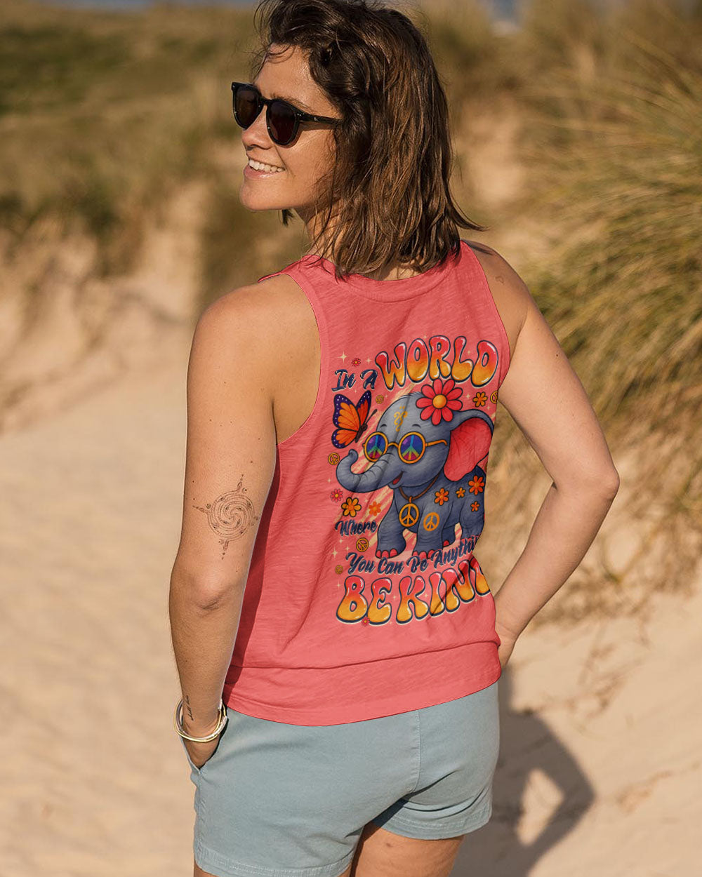 IN A WORLD WHERE YOU CAN BE ANYTHING BE KIND ELEPHANT ALL OVER PRINT - TYQY2507253