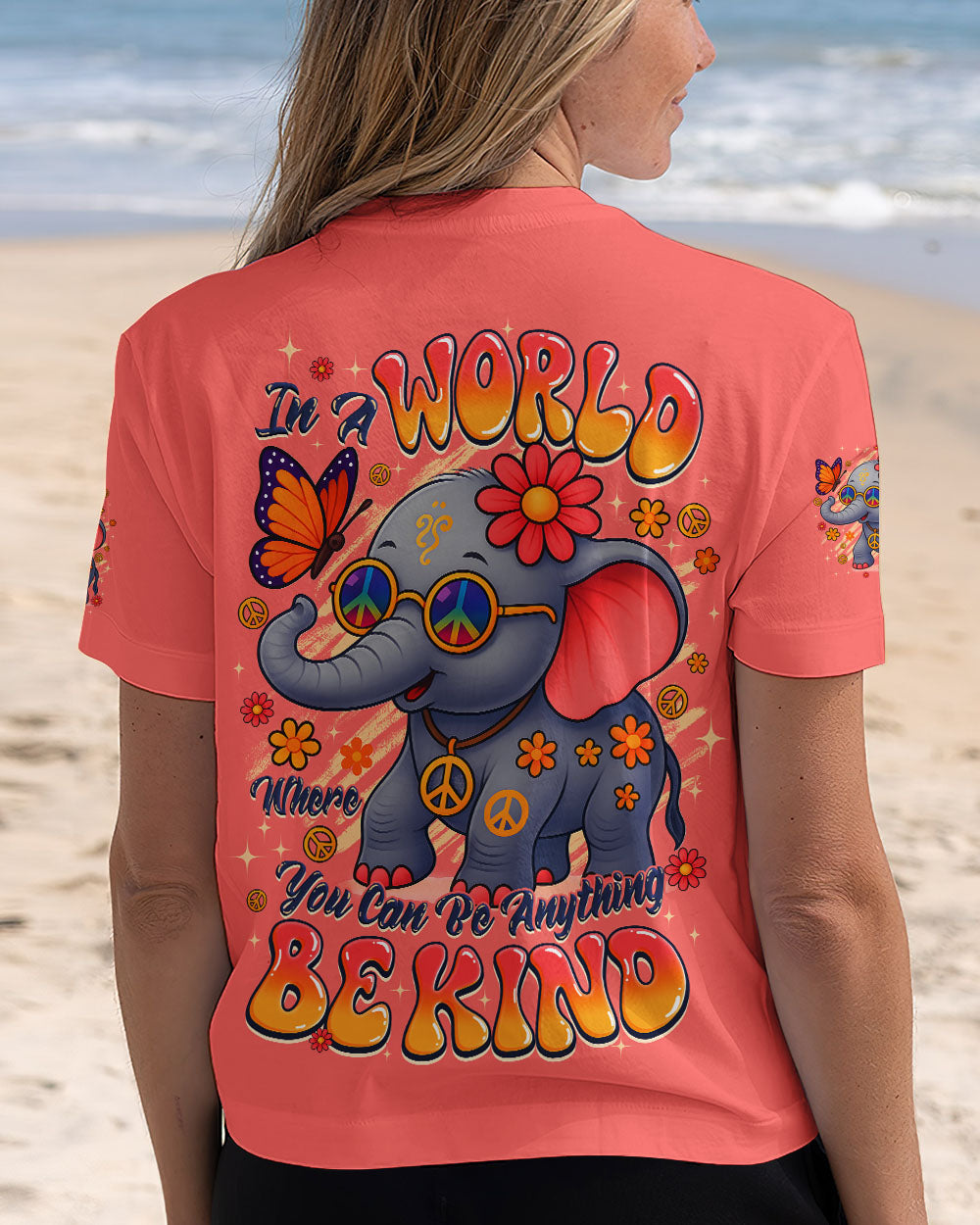 IN A WORLD WHERE YOU CAN BE ANYTHING BE KIND ELEPHANT ALL OVER PRINT - TYQY2507253