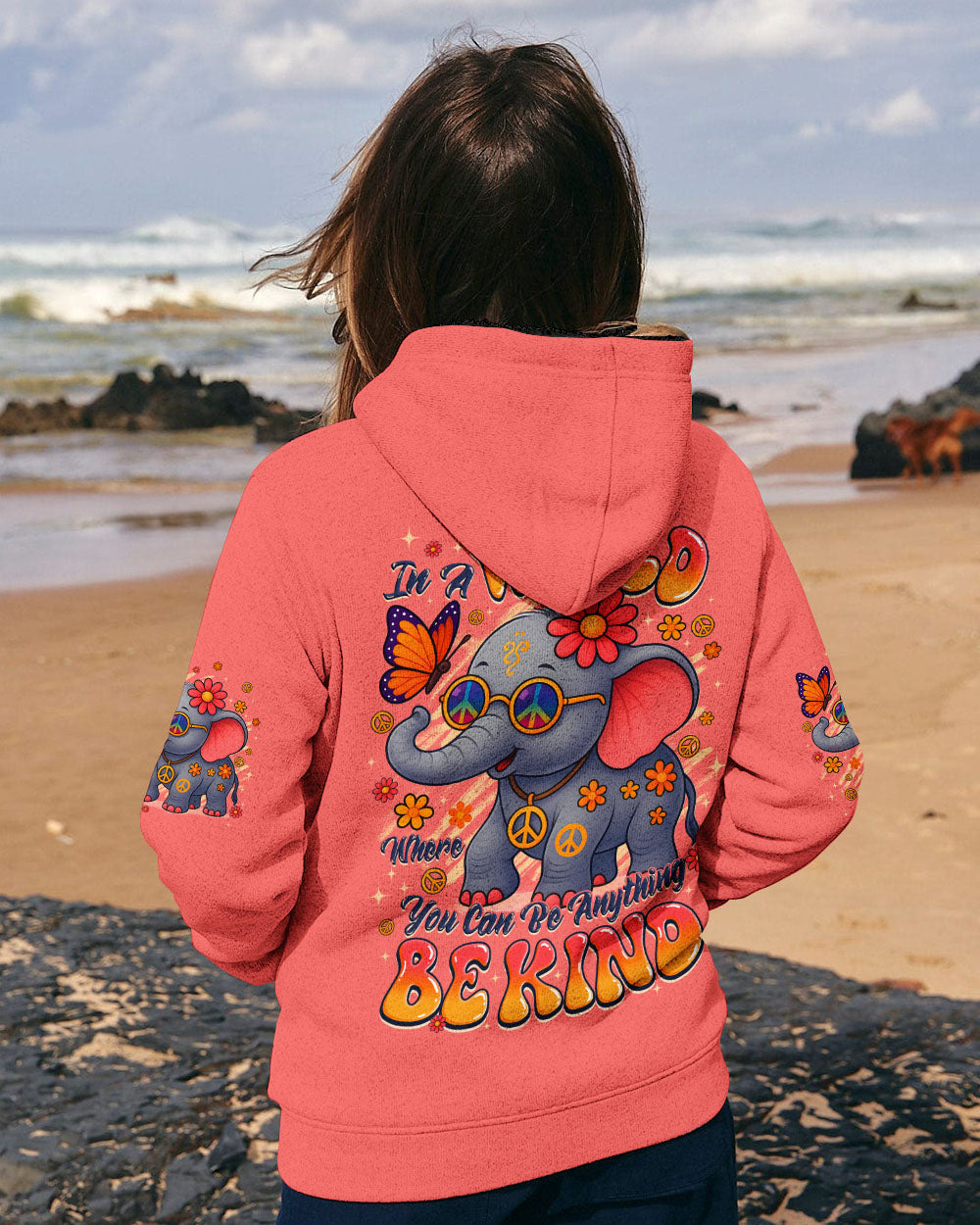 IN A WORLD WHERE YOU CAN BE ANYTHING BE KIND ELEPHANT ALL OVER PRINT - TYQY2507253