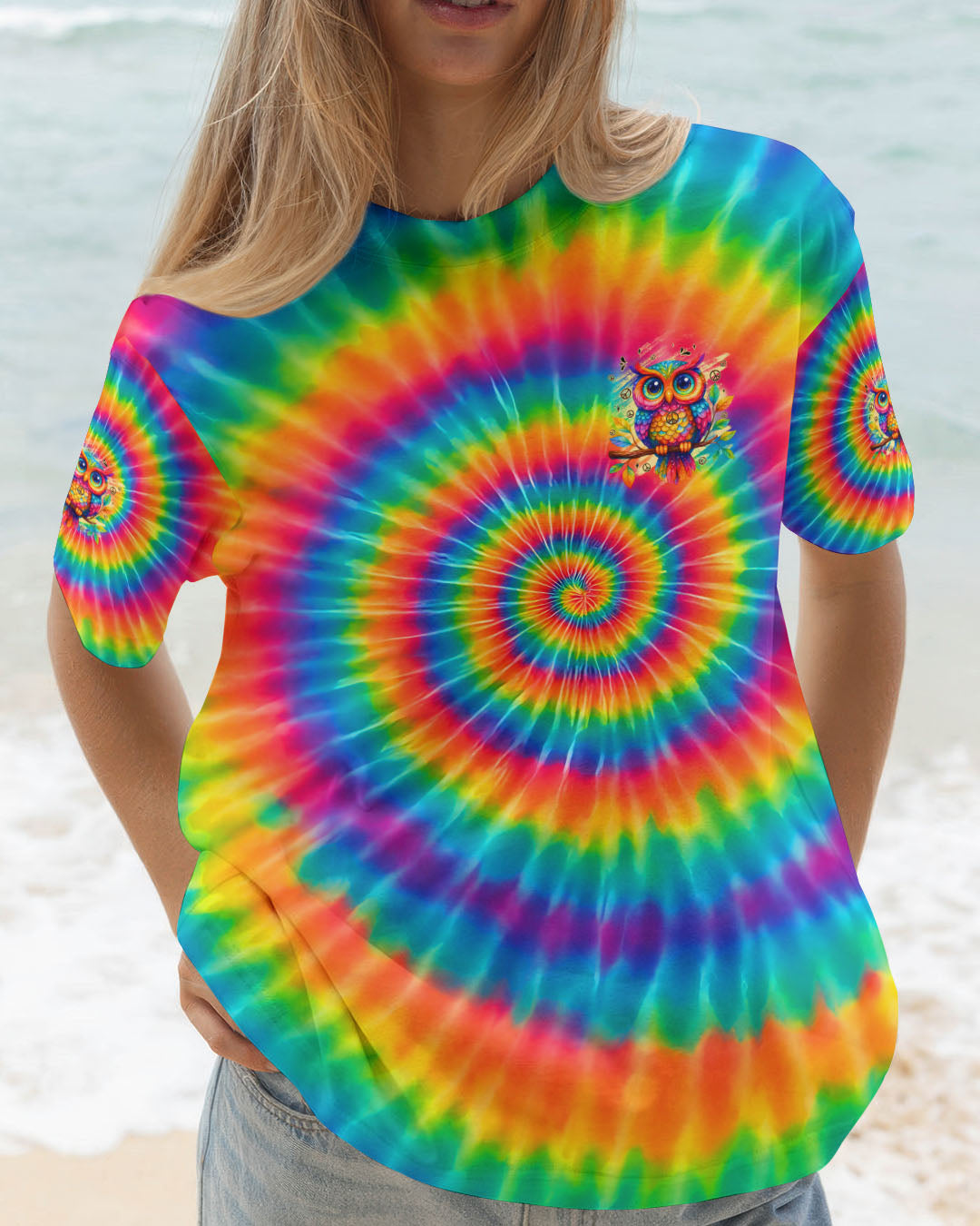 WHISPER WORDS OF WISDOM LET IT BE OWL TIE DYE ALL OVER PRINT - TYQY2510251