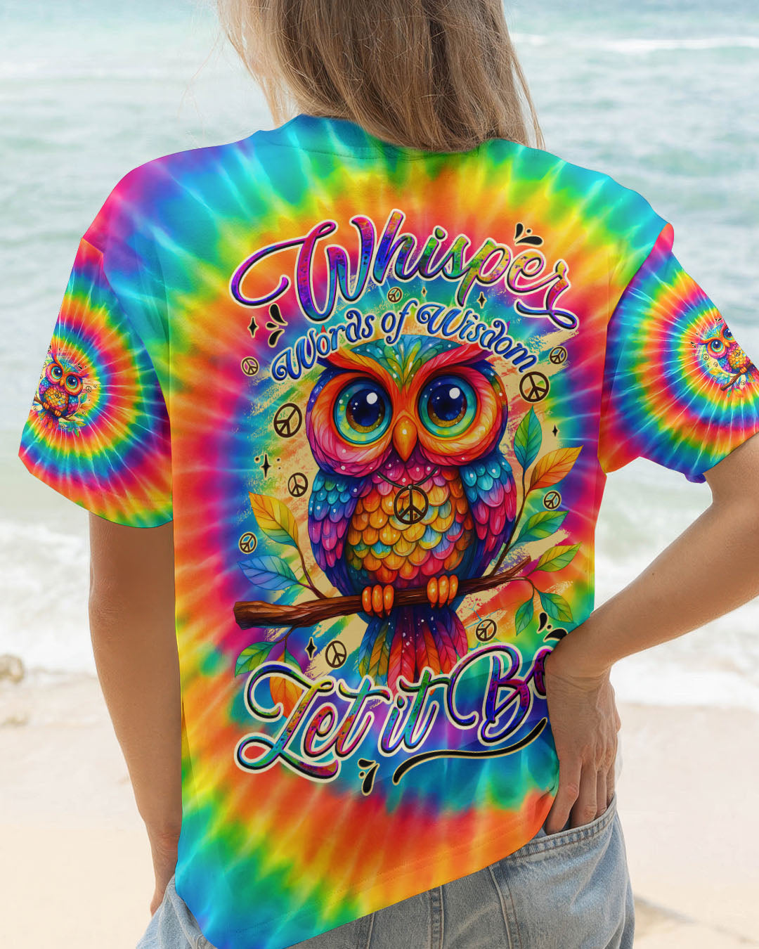WHISPER WORDS OF WISDOM LET IT BE OWL TIE DYE ALL OVER PRINT - TYQY2510251