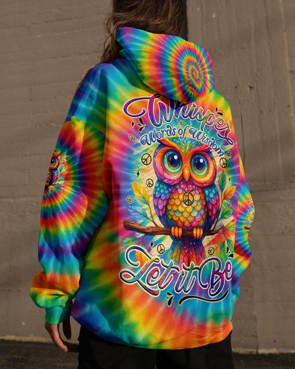 WHISPER WORDS OF WISDOM LET IT BE OWL TIE DYE ALL OVER PRINT - TYQY2510251