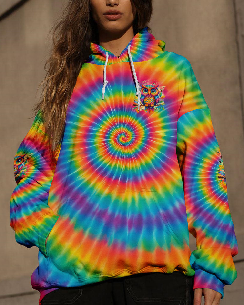 WHISPER WORDS OF WISDOM LET IT BE OWL TIE DYE ALL OVER PRINT - TYQY2510251