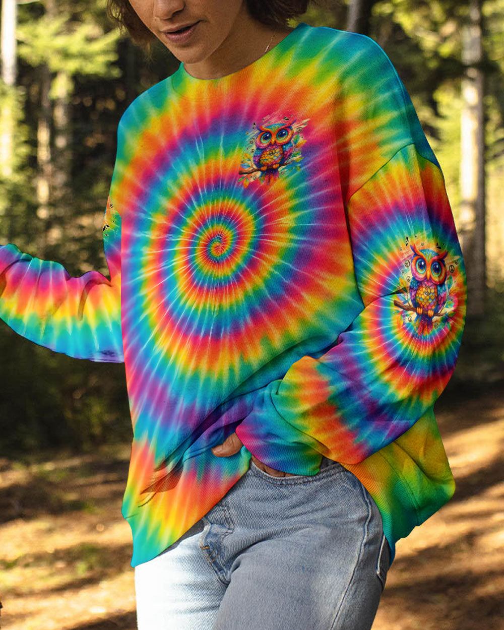 WHISPER WORDS OF WISDOM LET IT BE OWL TIE DYE ALL OVER PRINT - TYQY2510251