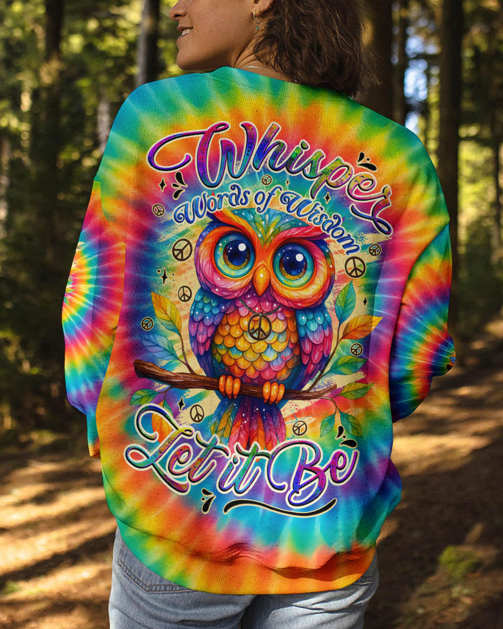 WHISPER WORDS OF WISDOM LET IT BE OWL TIE DYE ALL OVER PRINT - TYQY2510251