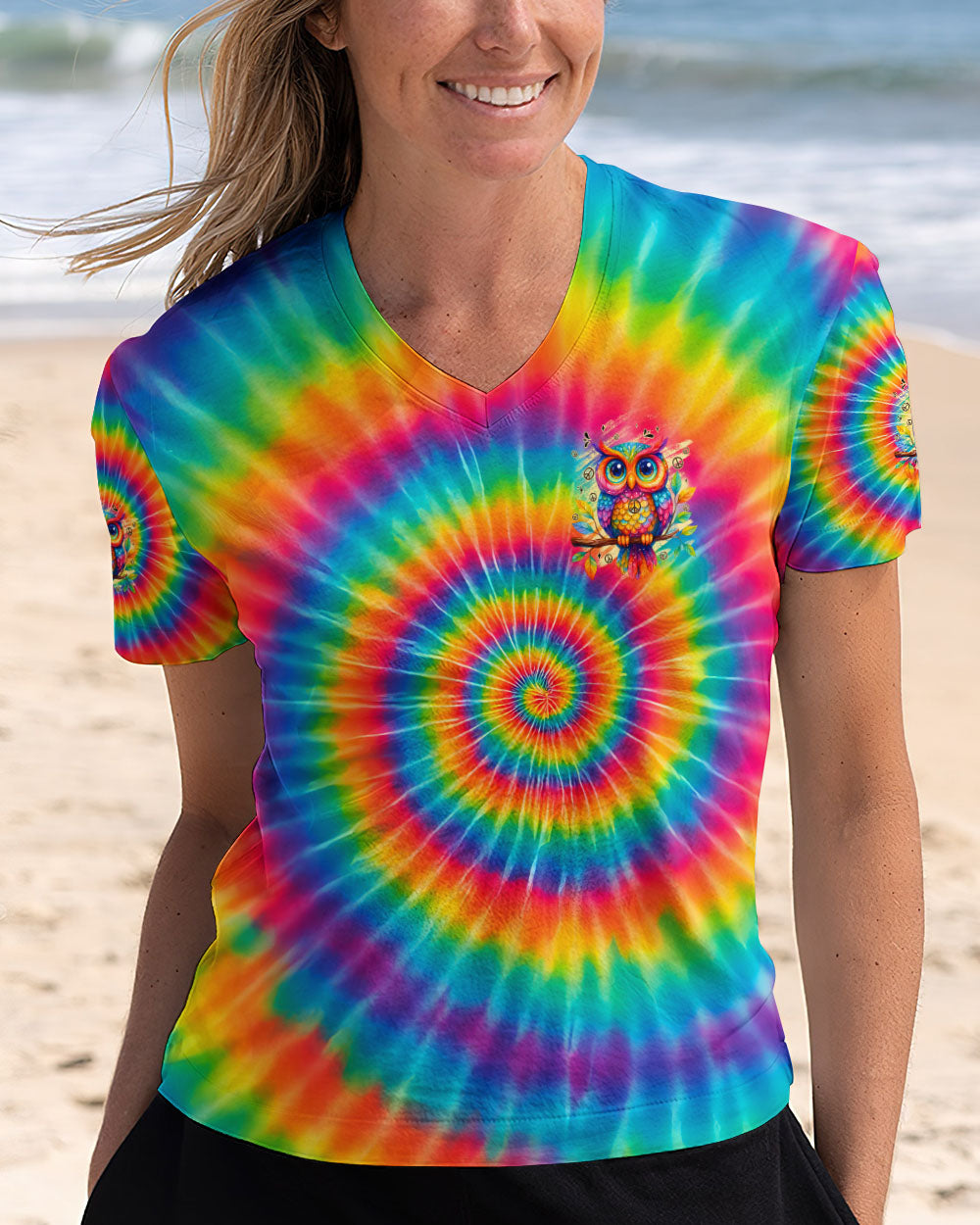 WHISPER WORDS OF WISDOM LET IT BE OWL TIE DYE ALL OVER PRINT - TYQY2510251