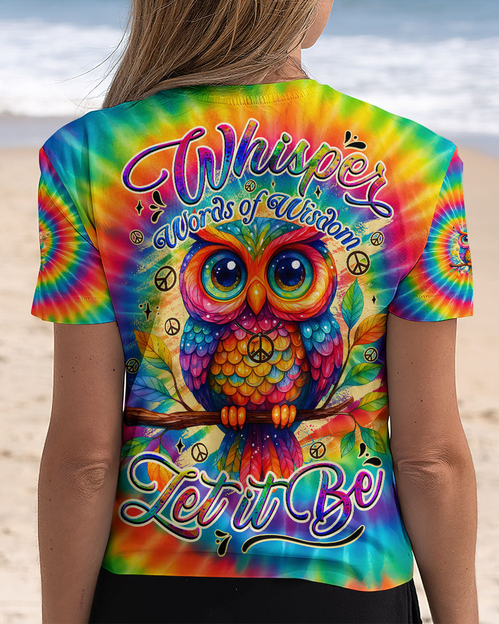 WHISPER WORDS OF WISDOM LET IT BE OWL TIE DYE ALL OVER PRINT - TYQY2510251