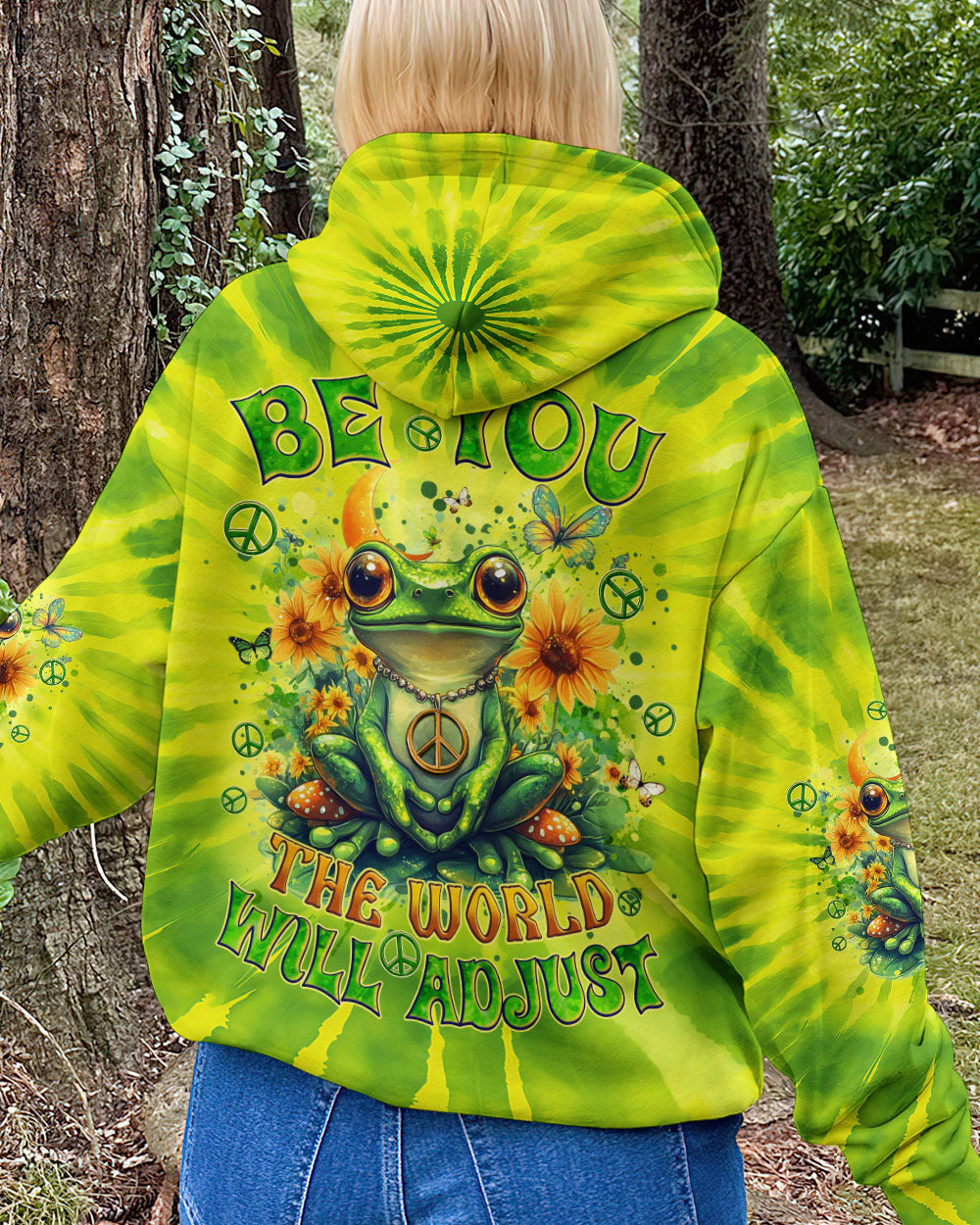 BE YOU THE WORLD WILL ADJUST FROG TIE DYE ALL OVER PRINT - TYQY2512244
