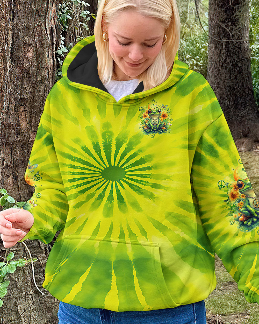 BE YOU THE WORLD WILL ADJUST FROG TIE DYE ALL OVER PRINT - TYQY2512244