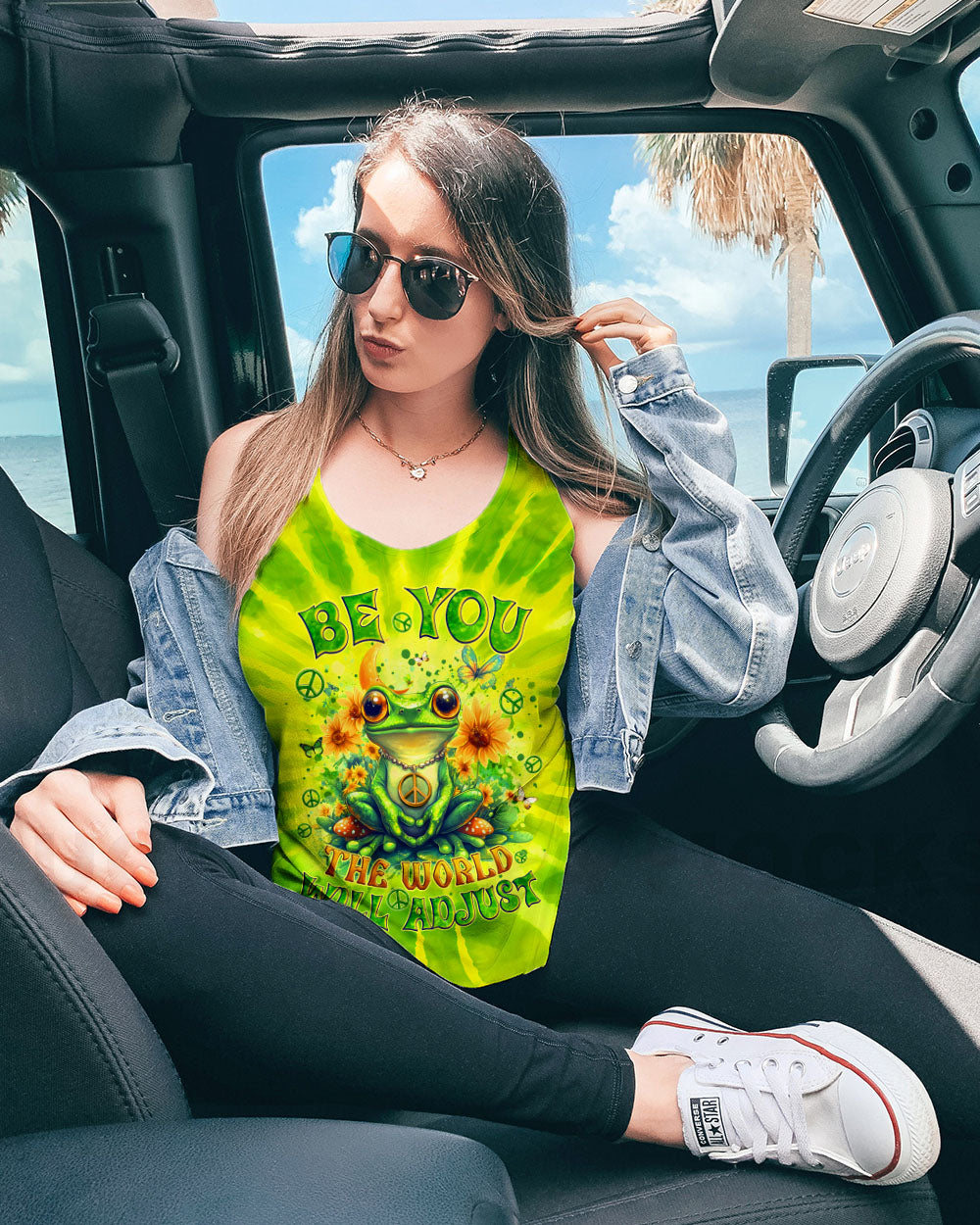 BE YOU THE WORLD WILL ADJUST FROG TIE DYE ALL OVER PRINT - TYQY2512244
