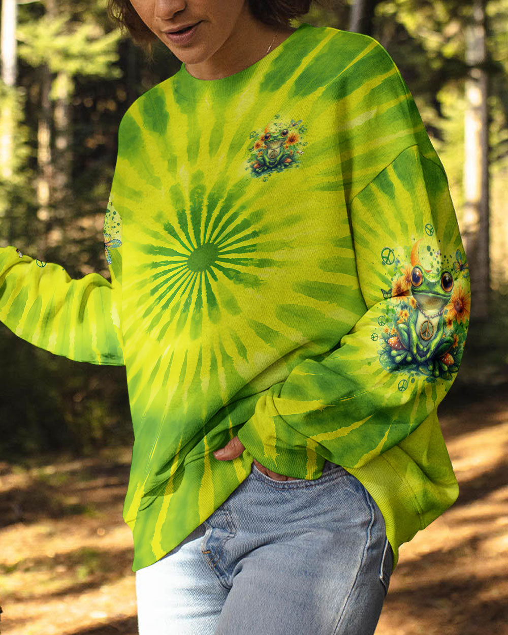 BE YOU THE WORLD WILL ADJUST FROG TIE DYE ALL OVER PRINT - TYQY2512244