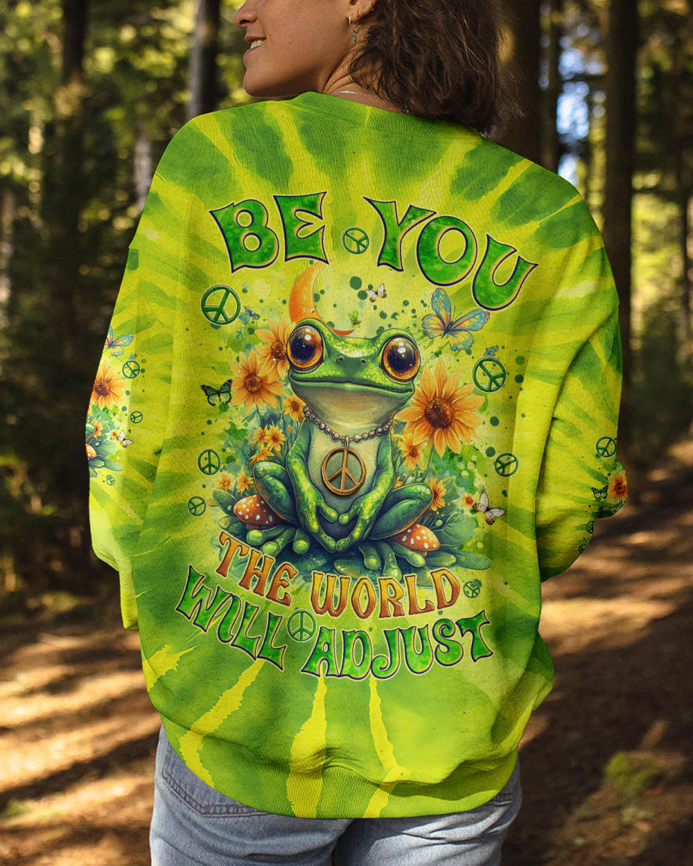 BE YOU THE WORLD WILL ADJUST FROG TIE DYE ALL OVER PRINT - TYQY2512244