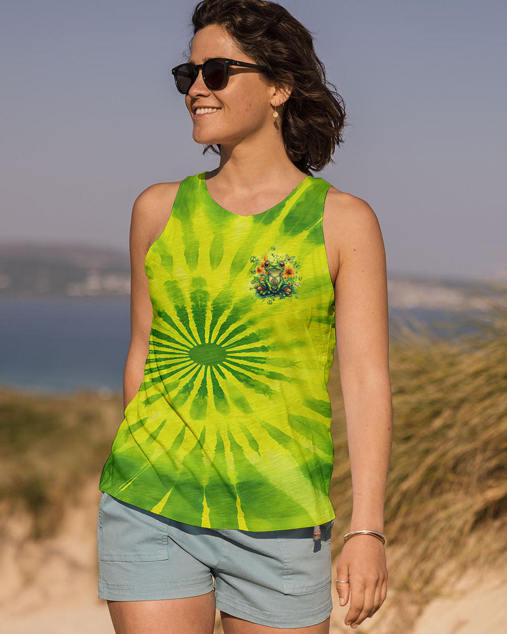 BE YOU THE WORLD WILL ADJUST FROG TIE DYE ALL OVER PRINT - TYQY2512244