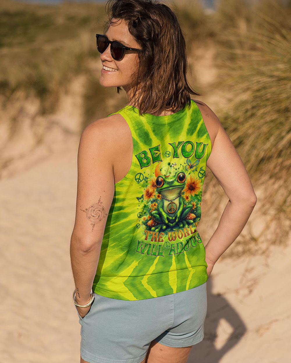 BE YOU THE WORLD WILL ADJUST FROG TIE DYE ALL OVER PRINT - TYQY2512244