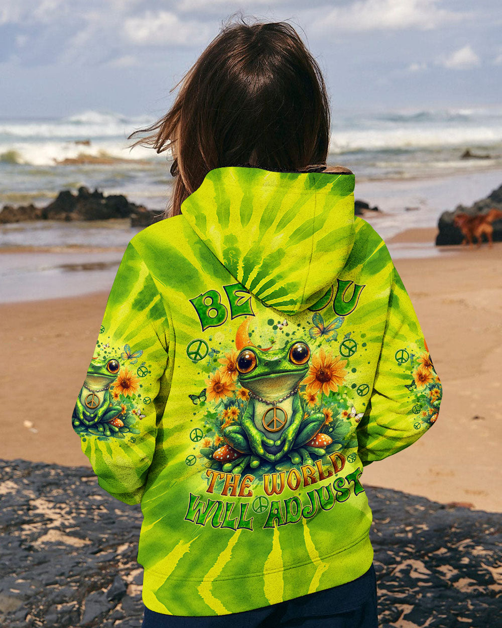 BE YOU THE WORLD WILL ADJUST FROG TIE DYE ALL OVER PRINT - TYQY2512244