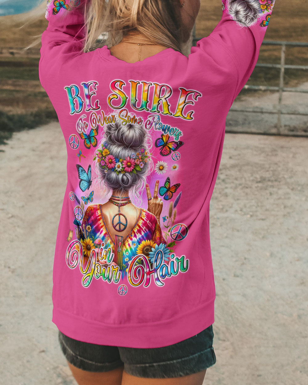 BE SURE TO WEAR SOME FLOWERS IN YOUR HAIR ALL OVER PRINT - TYQY2604244
