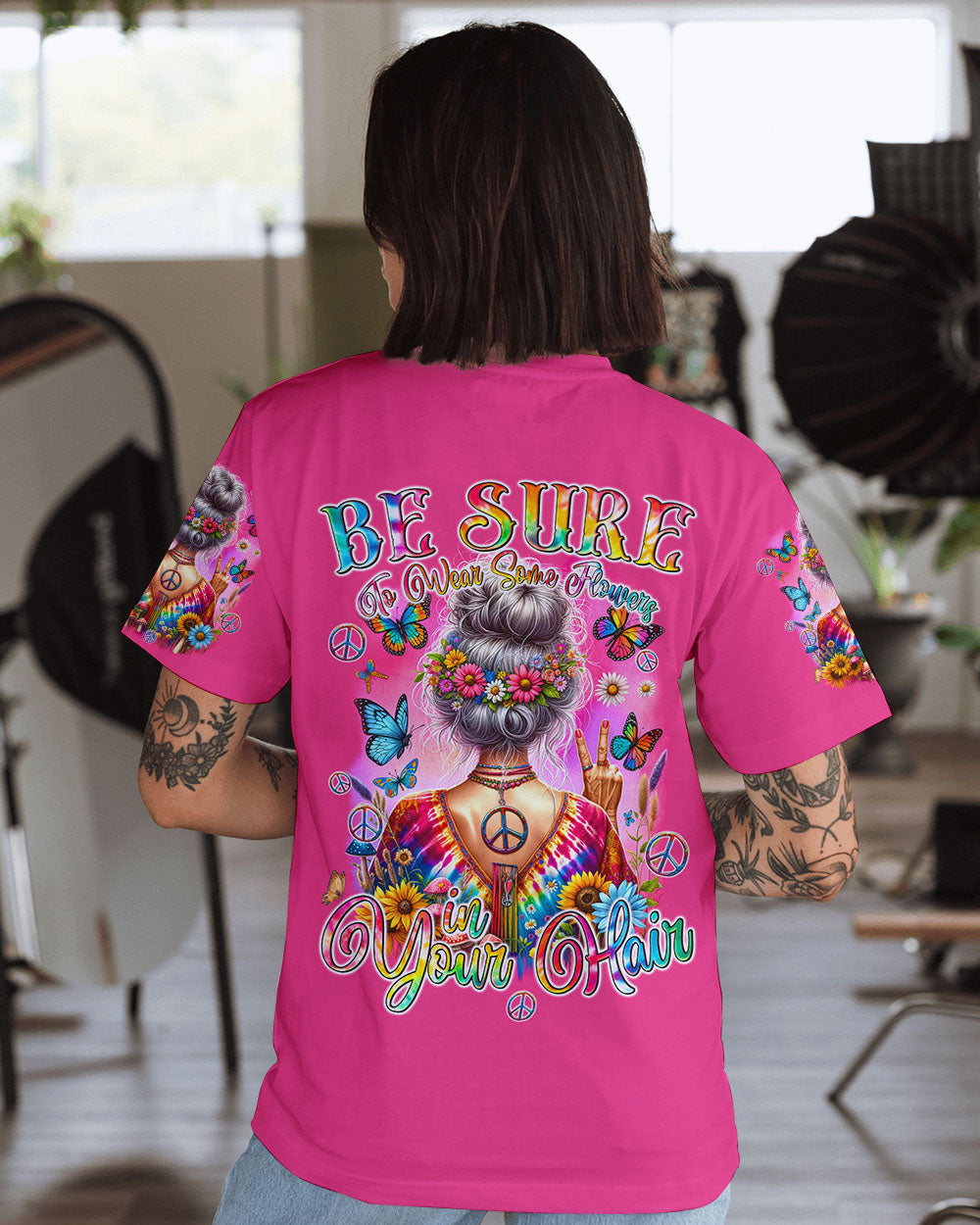 BE SURE TO WEAR SOME FLOWERS IN YOUR HAIR ALL OVER PRINT - TYQY2604244